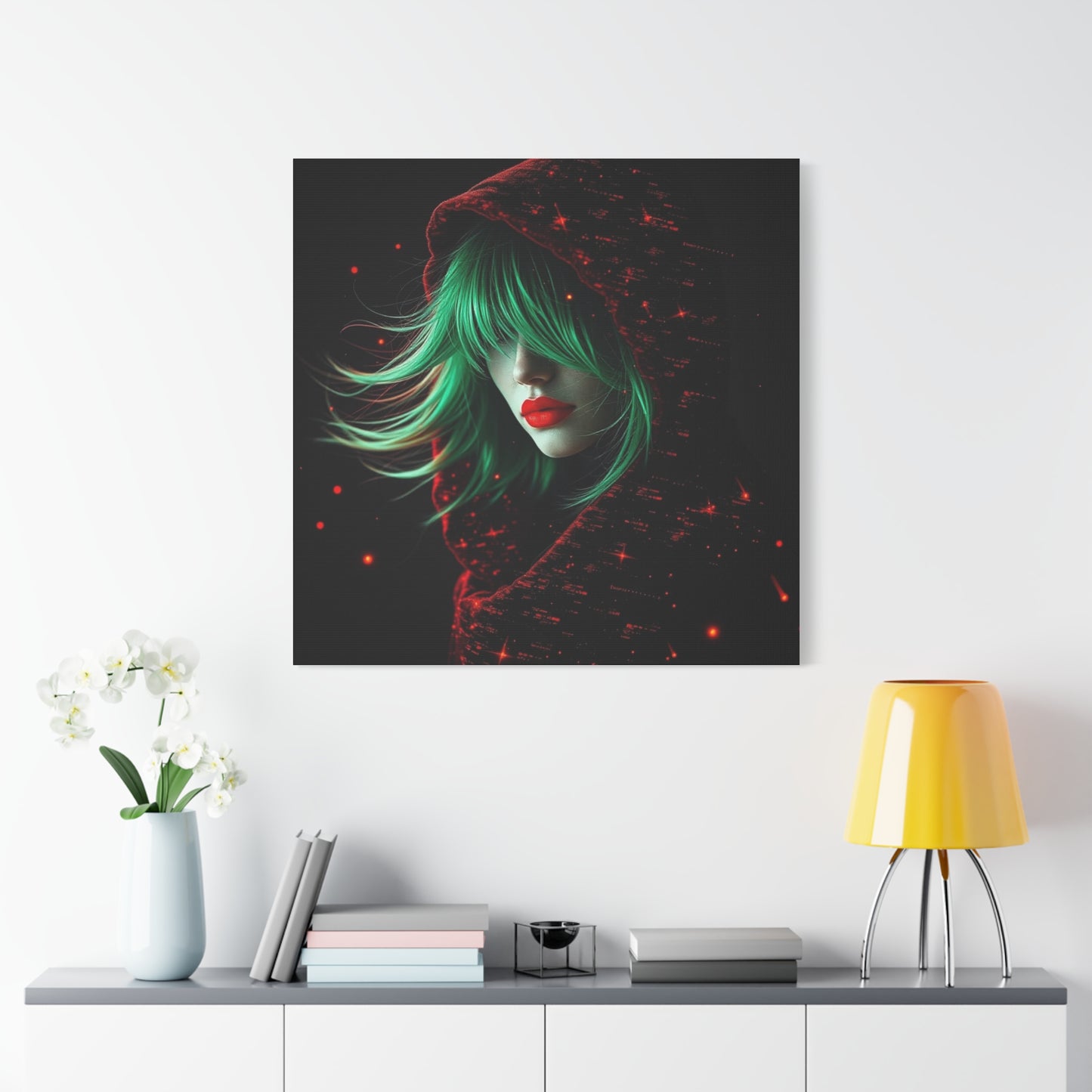 Green Haired Lady Abstract Art