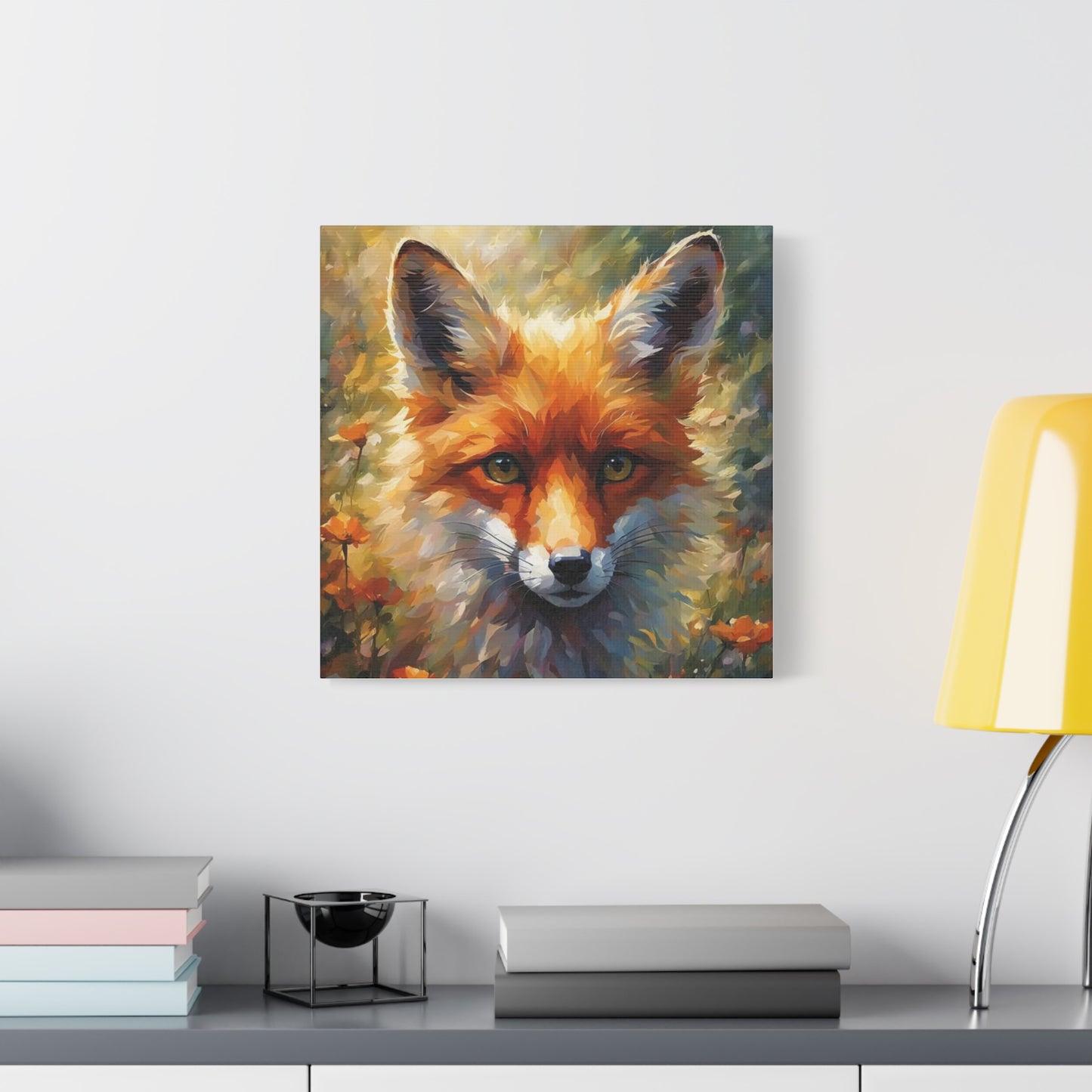 Fox in the Flowers Abstract Art