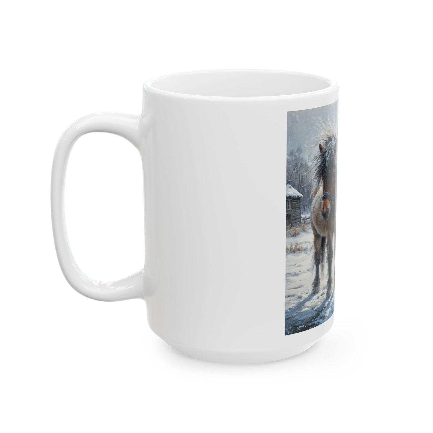 Little Girl w Her Pony Ceramic Mug (11oz, 15oz)