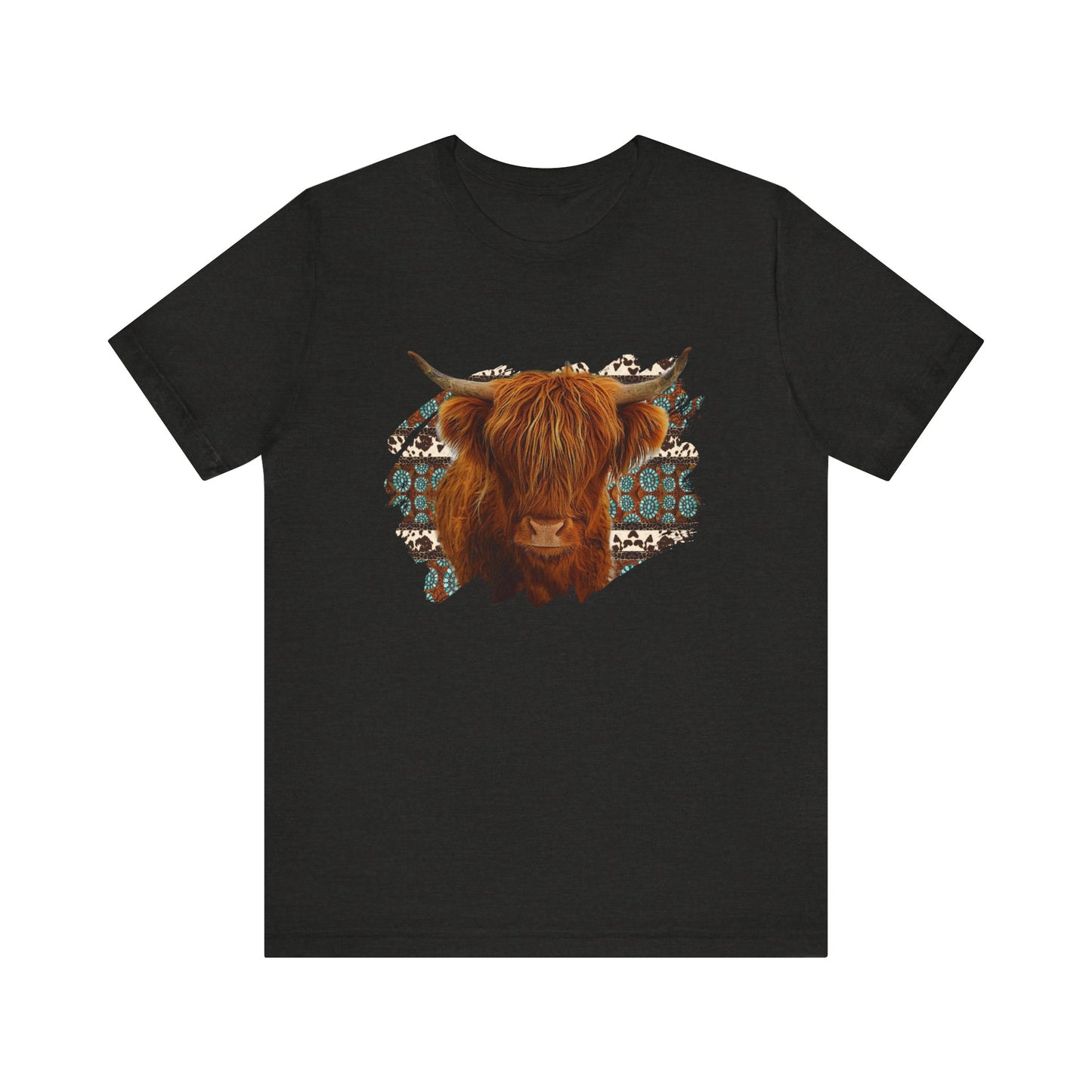 Furry Cow with Turquoise T-Shirt