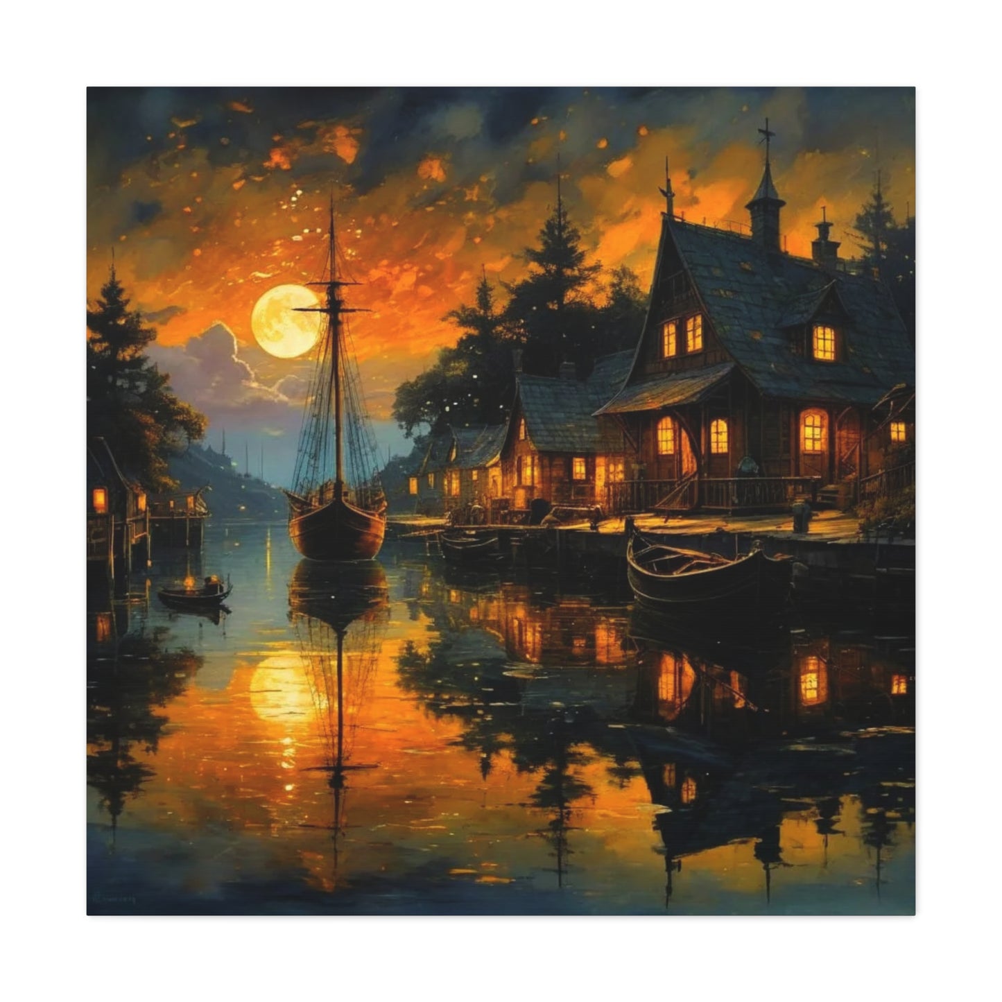 Wall Art - Harbor Glow Matte Canvas