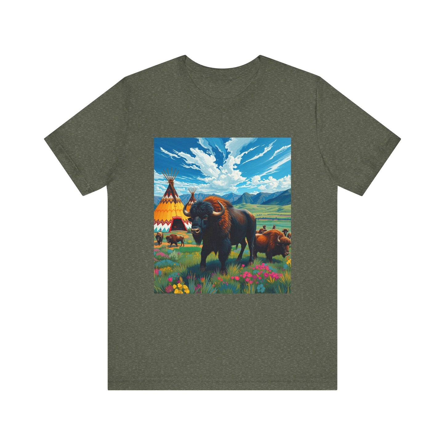 Southwest Abstract Buffalo Tee Shirt