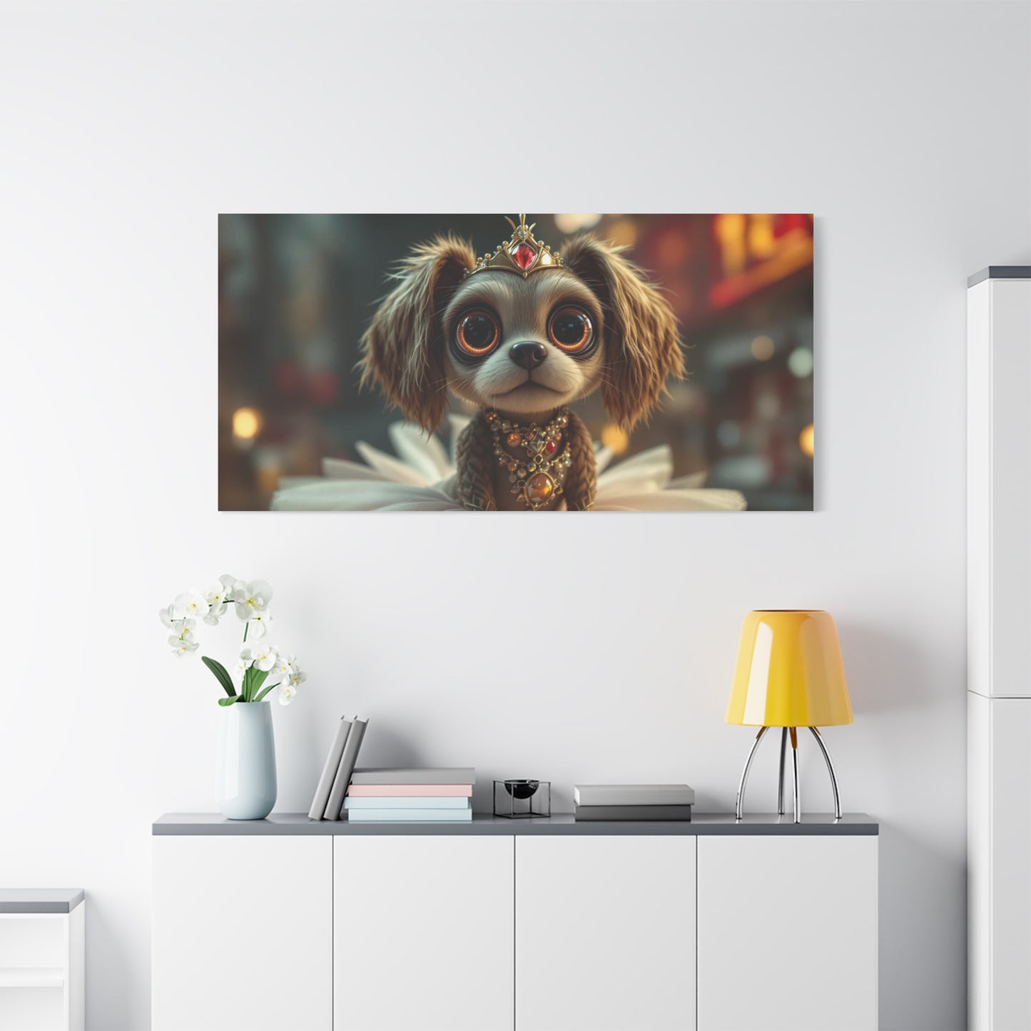 Cute Dog in White Tutu Art