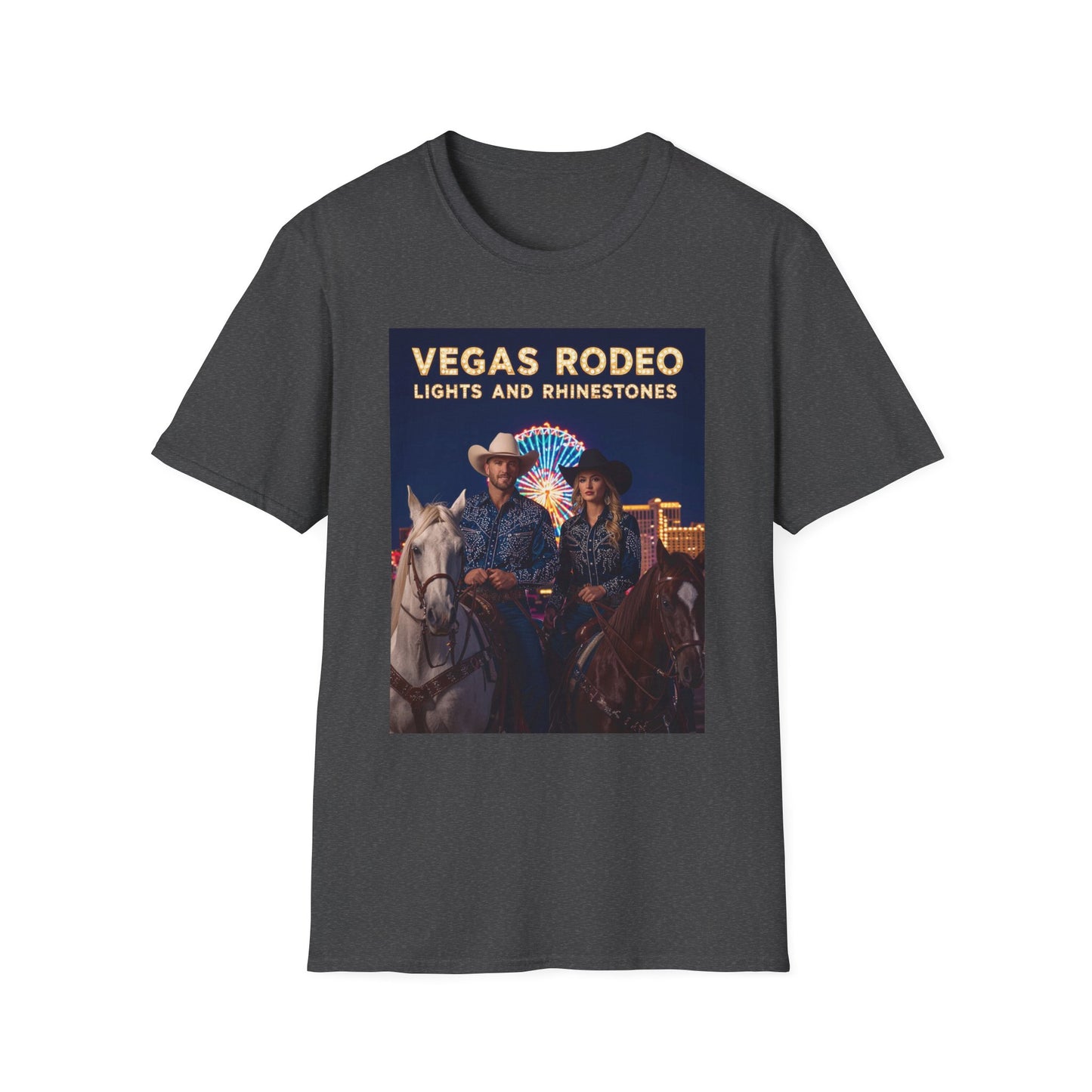 Vegas Rodeo Lights and Rhinestones Western Boho, Unisex T-Shirt,