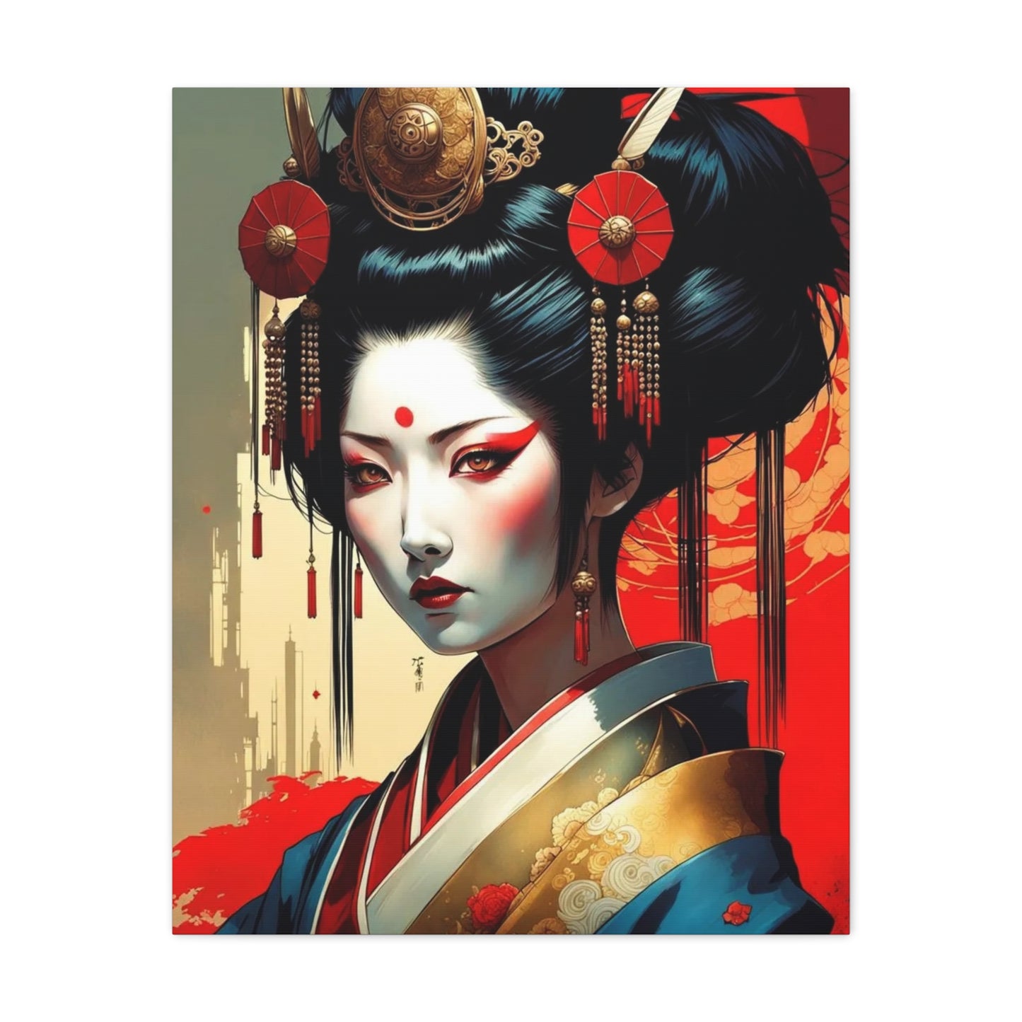 Geisha Asian Abstract Art
