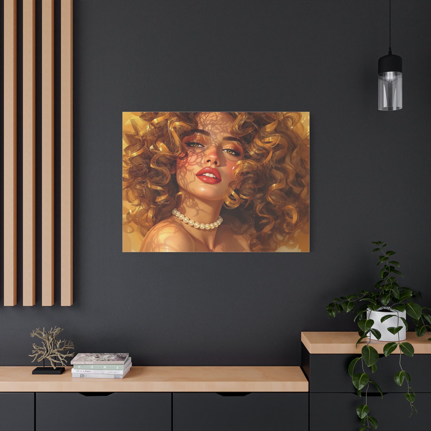 Canvas Print - Blonde Woman With Pearls