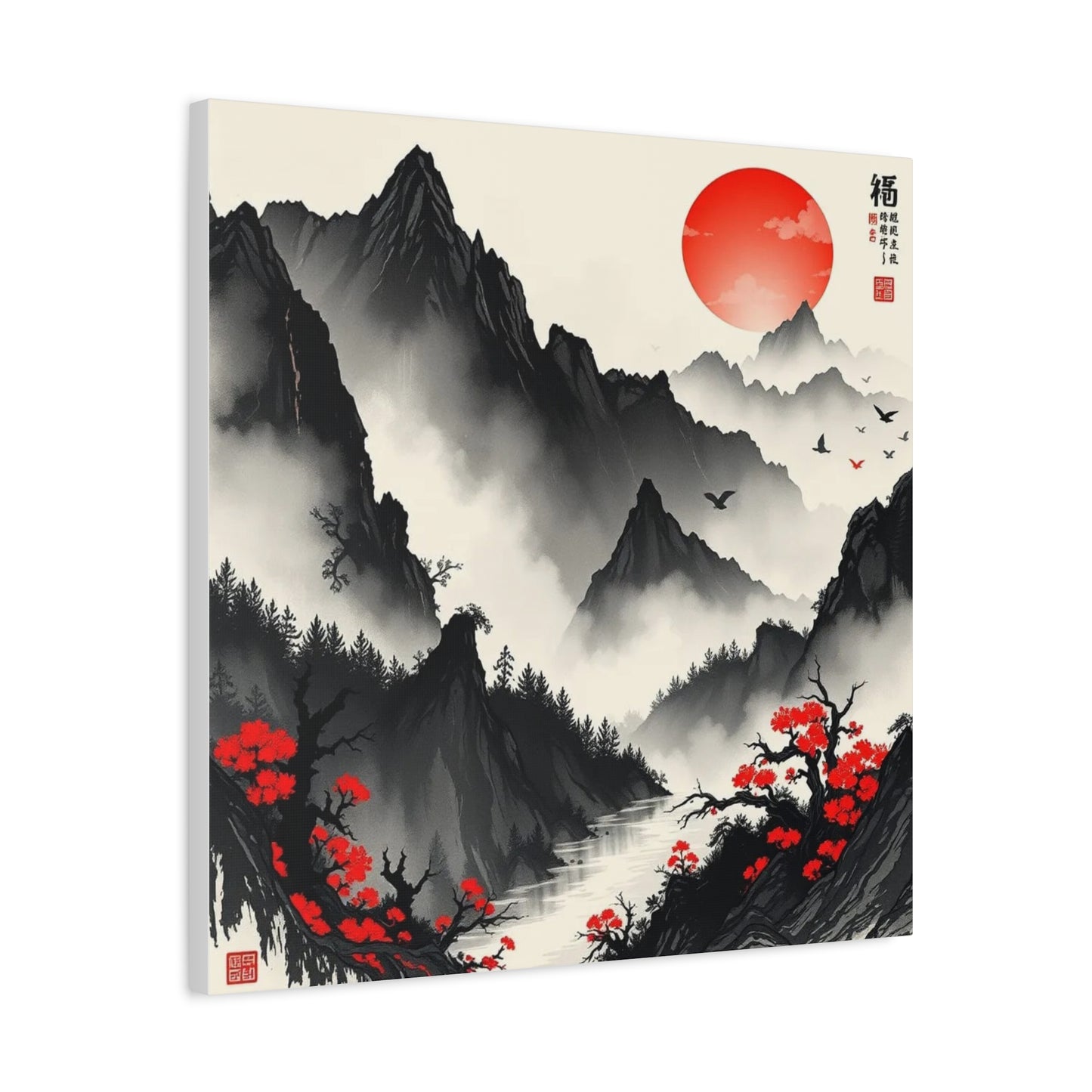 Fog on the Mountains Asian Abstract Art