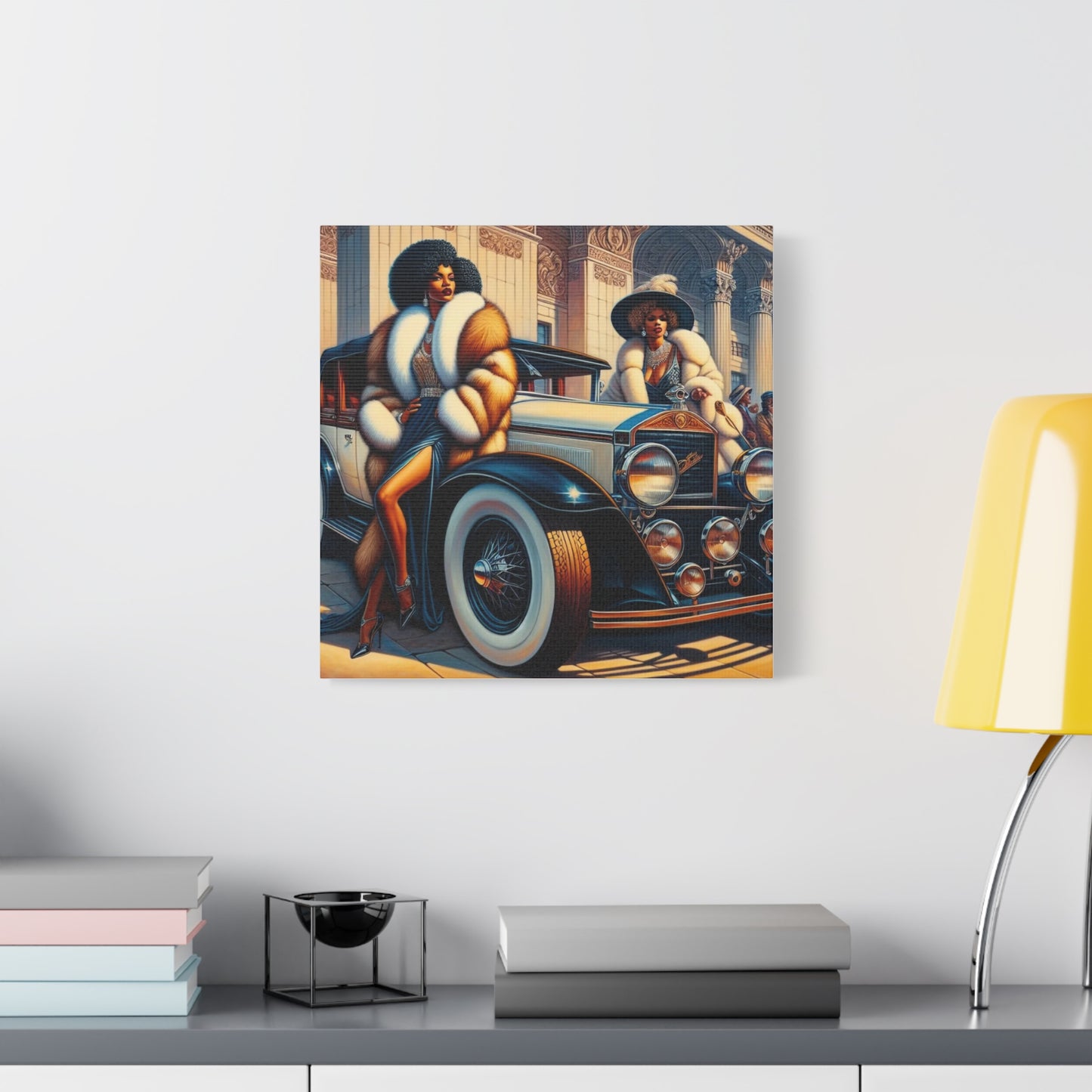 Beautiful Woman Old Fashioned Black Canvas Art