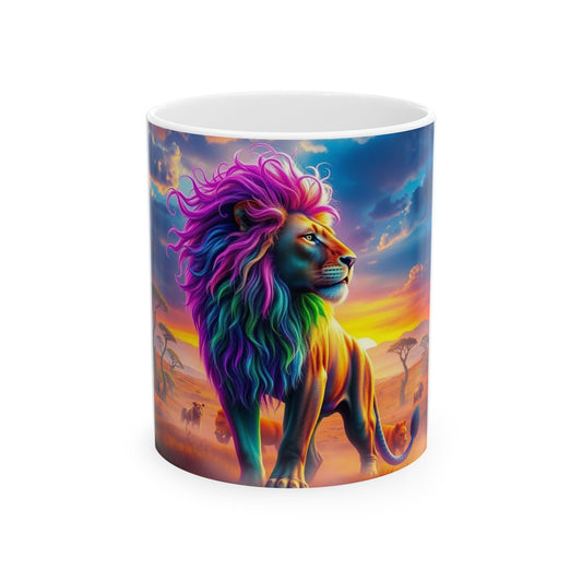 Colorful Lion Ceramic Mug (11oz, 15oz)