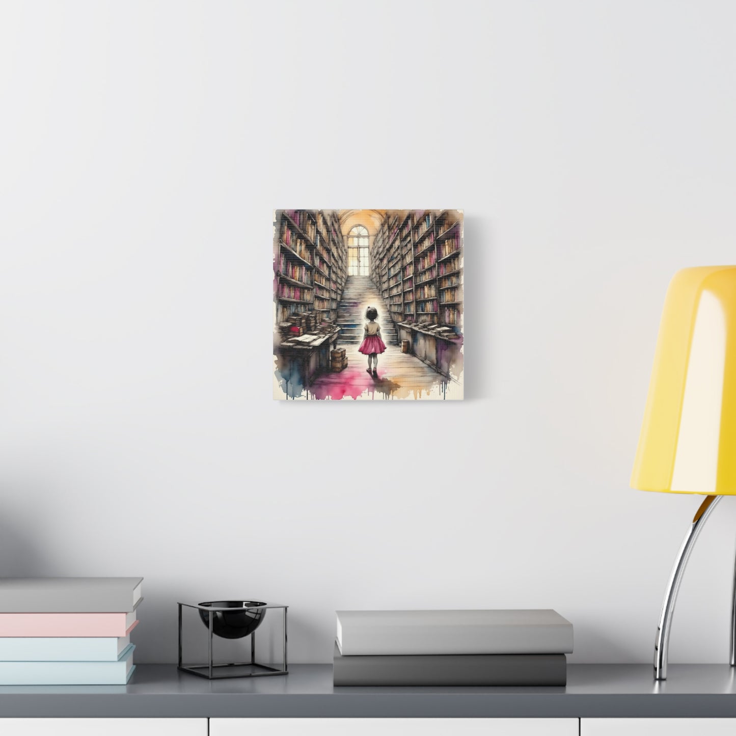 Girl in the Library Abstract Art
