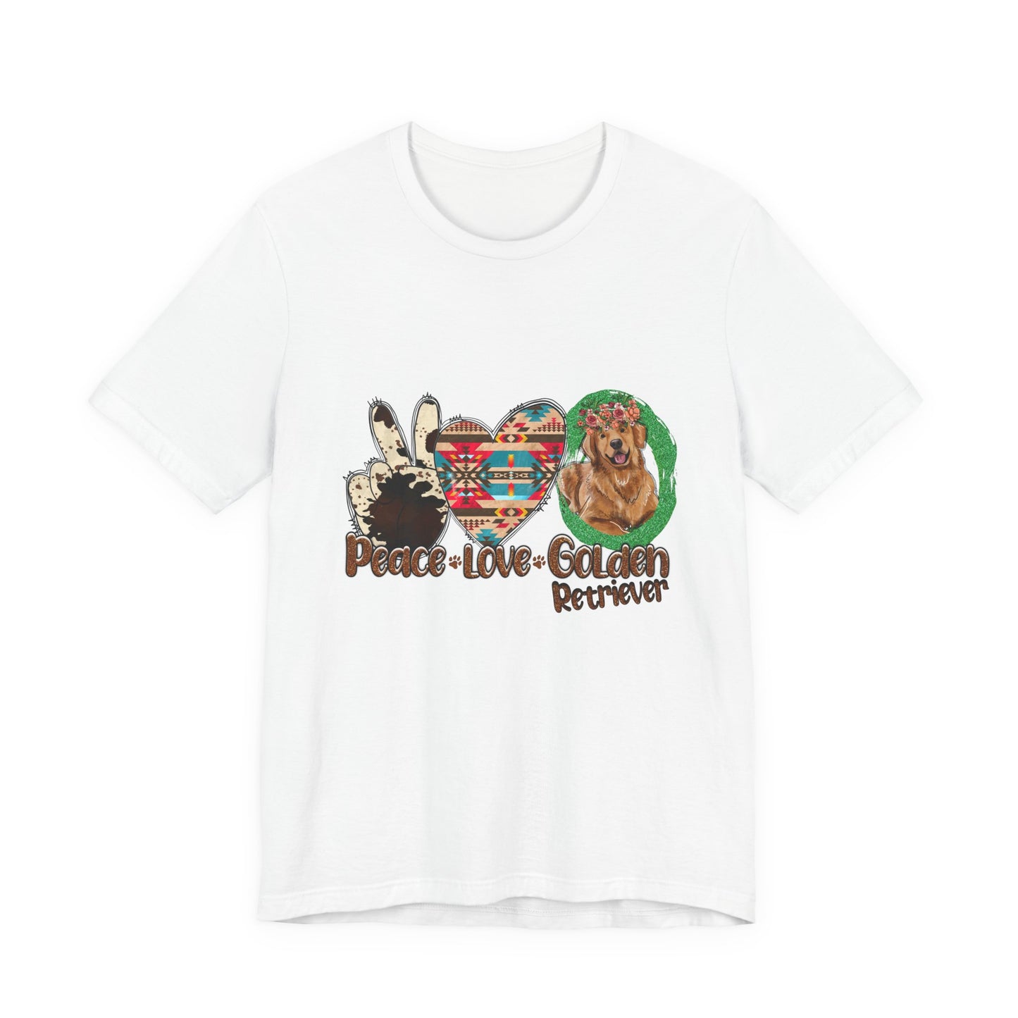Peace, Love Golden Retriever T-Shirt