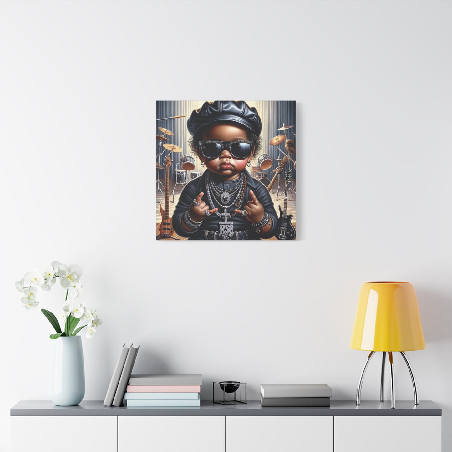 Cool Little Boy Black Canvas Art