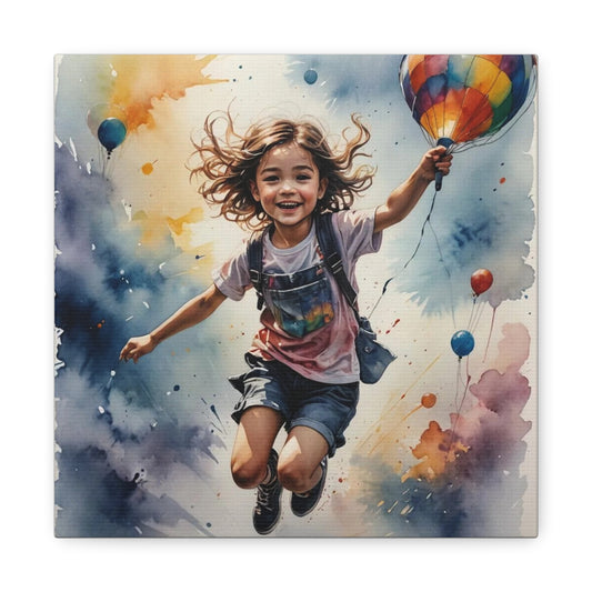 Little Boy with a Balloon Canvas Art - Children's Room Art
