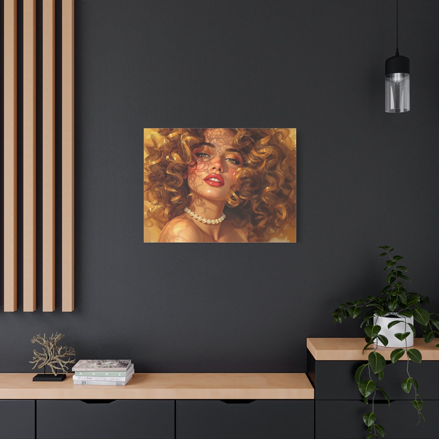 Canvas Print - Blonde Woman With Pearls
