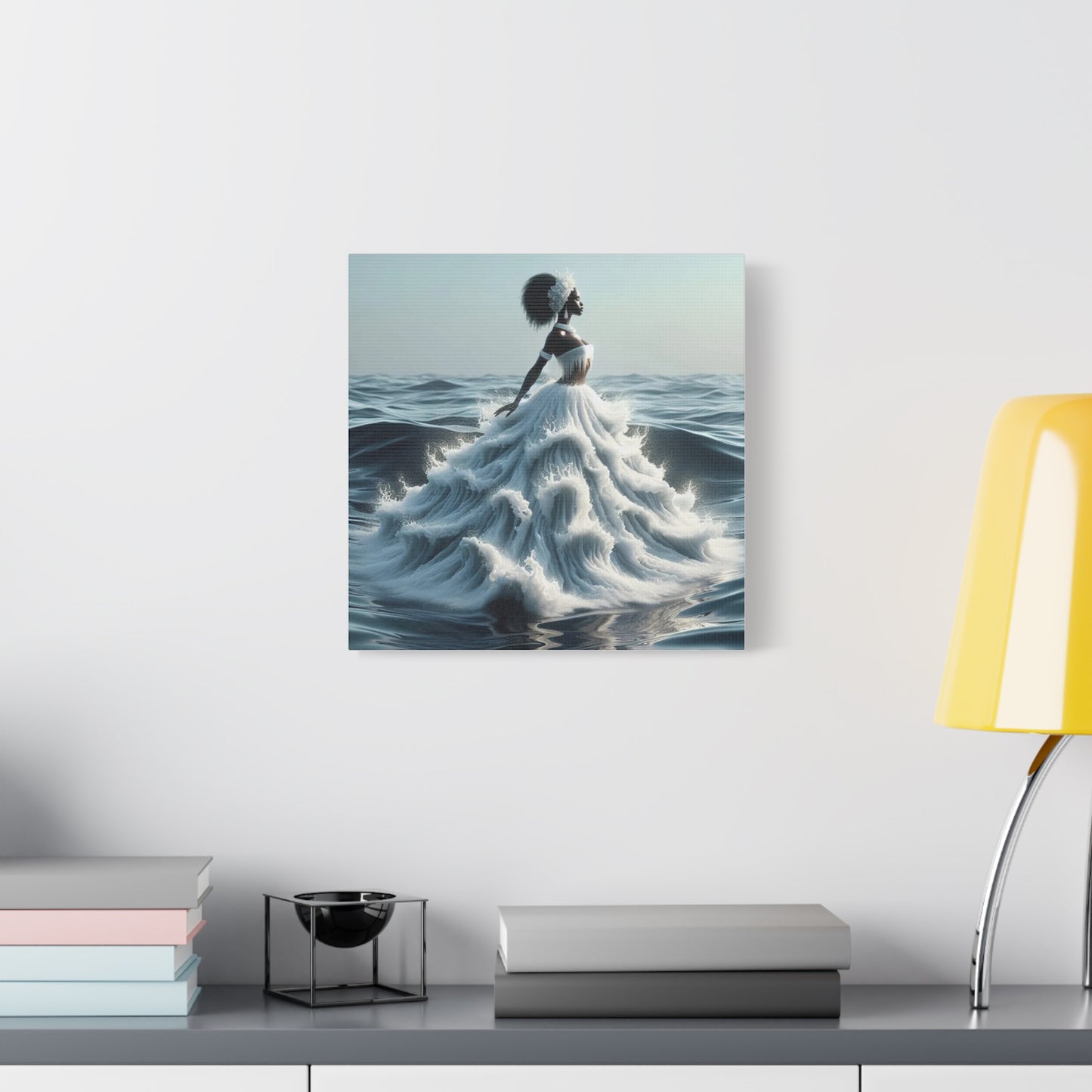 Beautiful Black Woman w Water Dress Canvas Art