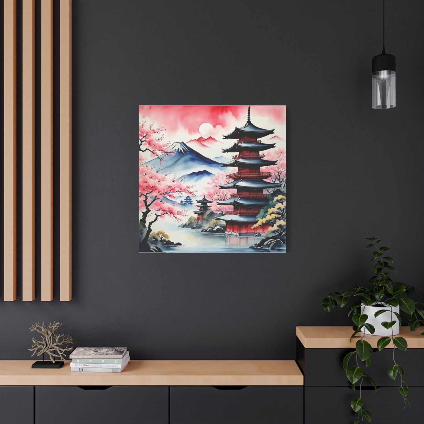 Sunset over the Mountains Asian Abstract Art