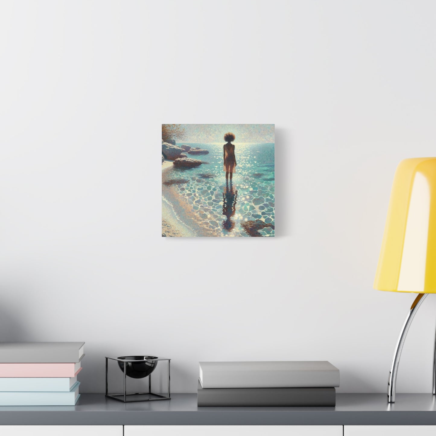 Beautiful Black Woman at the Beach Canvas Art