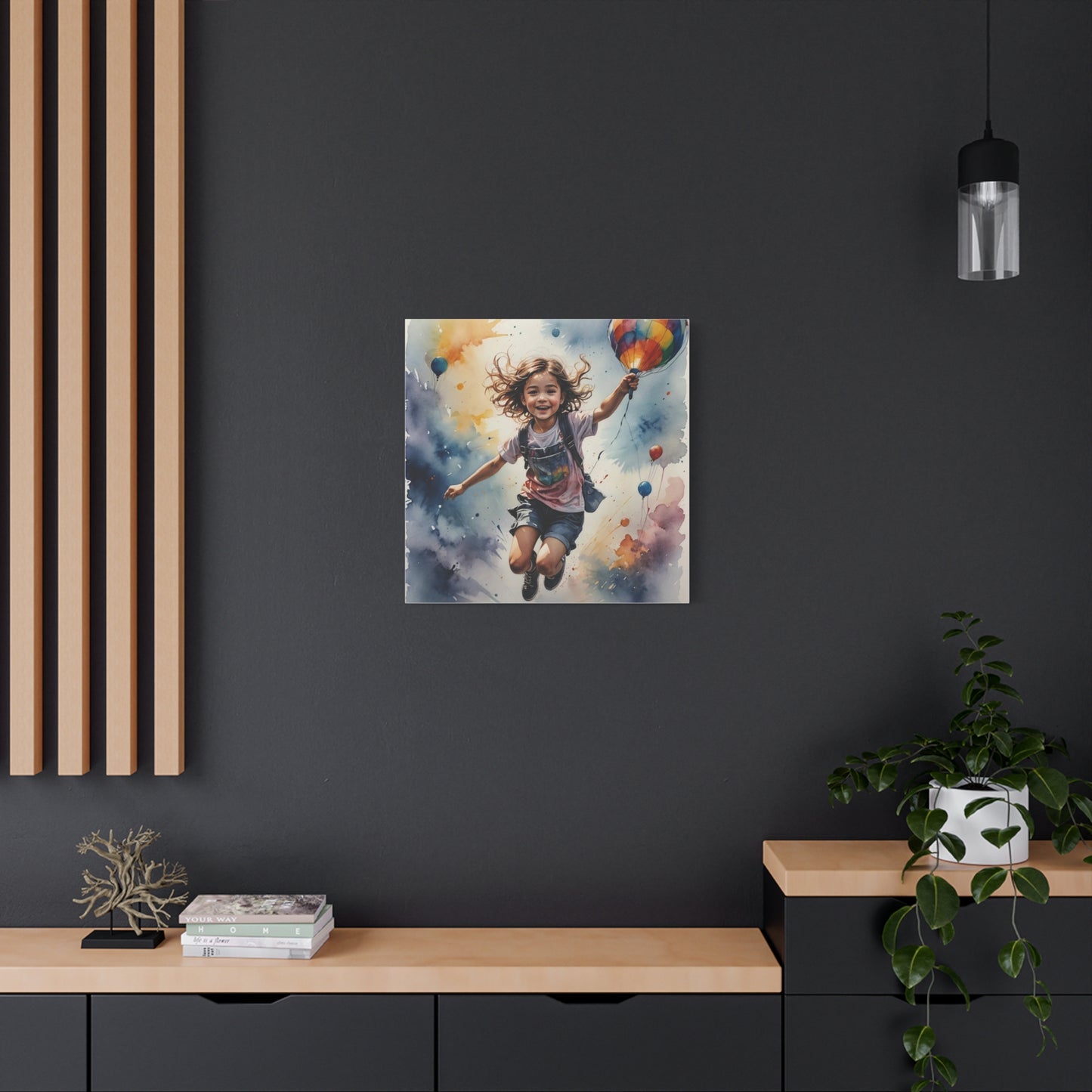Little Boy with a Balloon Canvas Art - Children's Room Art
