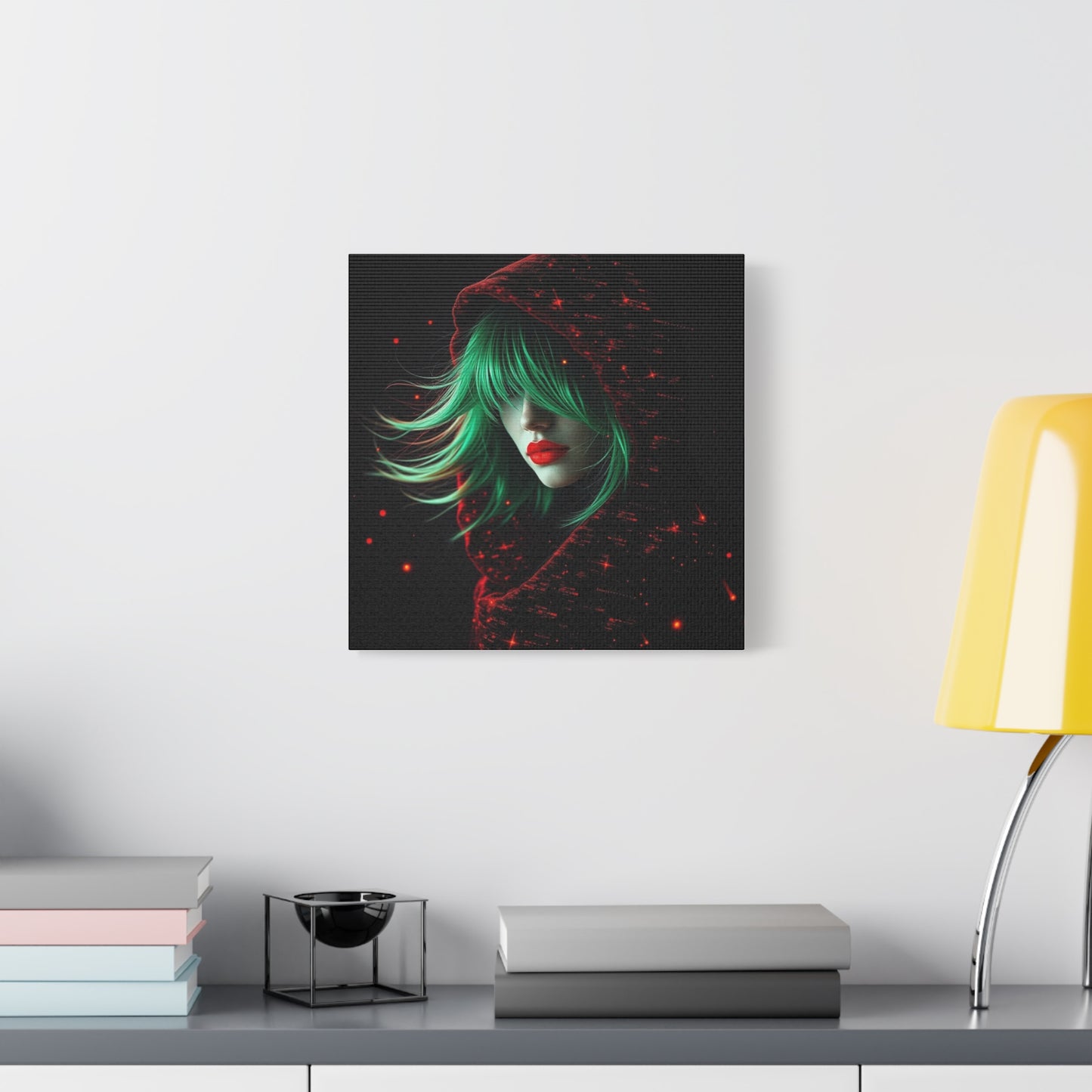 Green Haired Lady Abstract Art