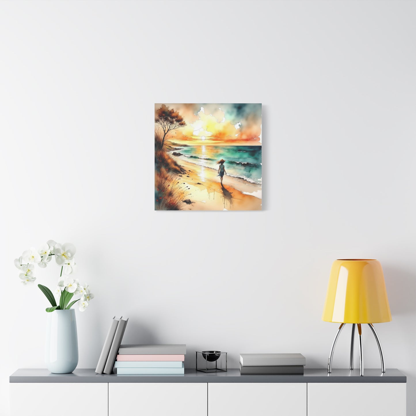 Girl on the Beach Abstract Art