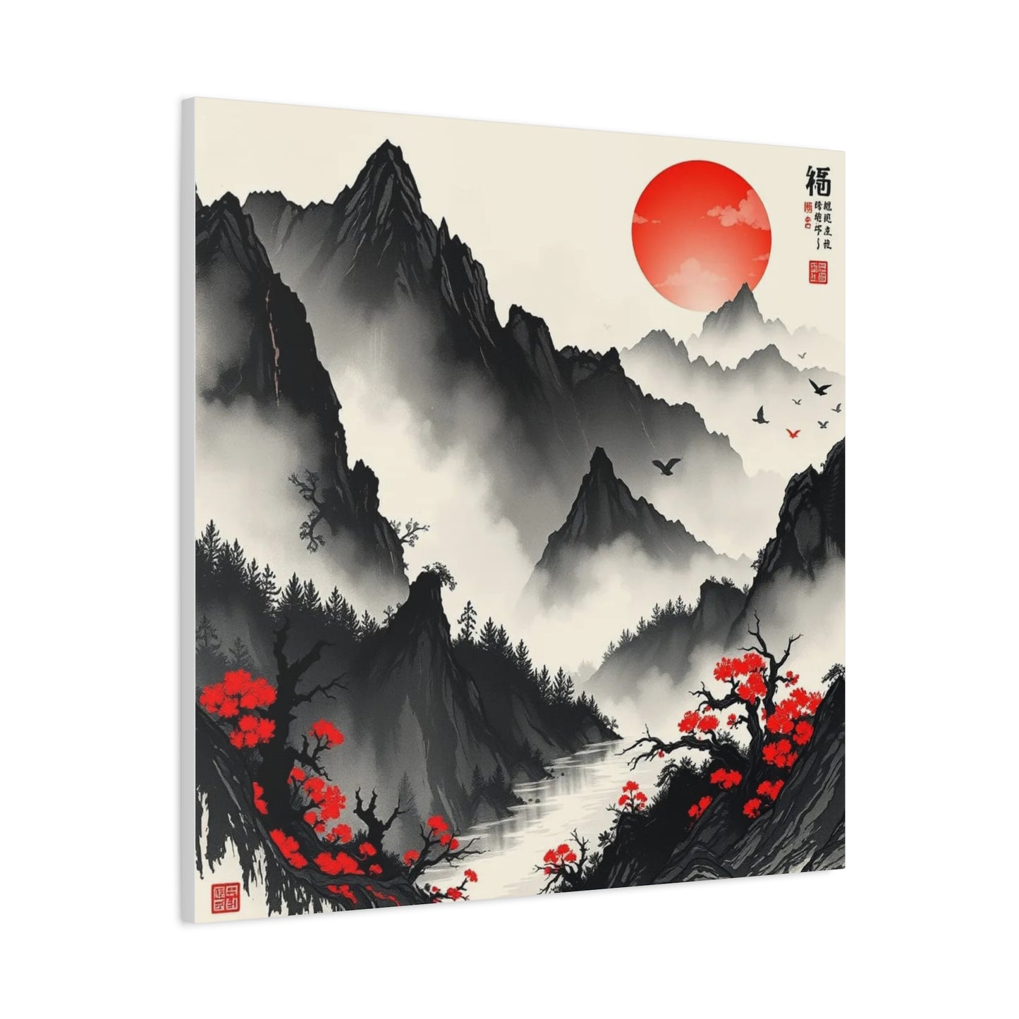 Fog on the Mountains Asian Abstract Art