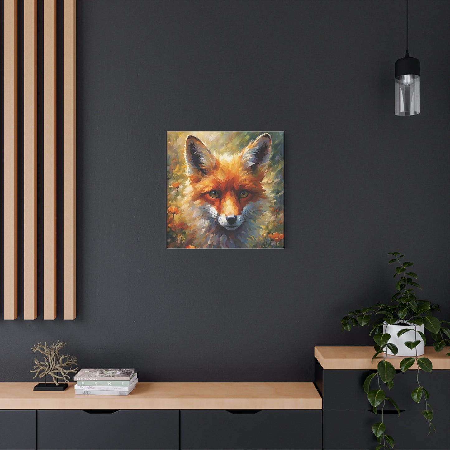 Fox in the Flowers Abstract Art