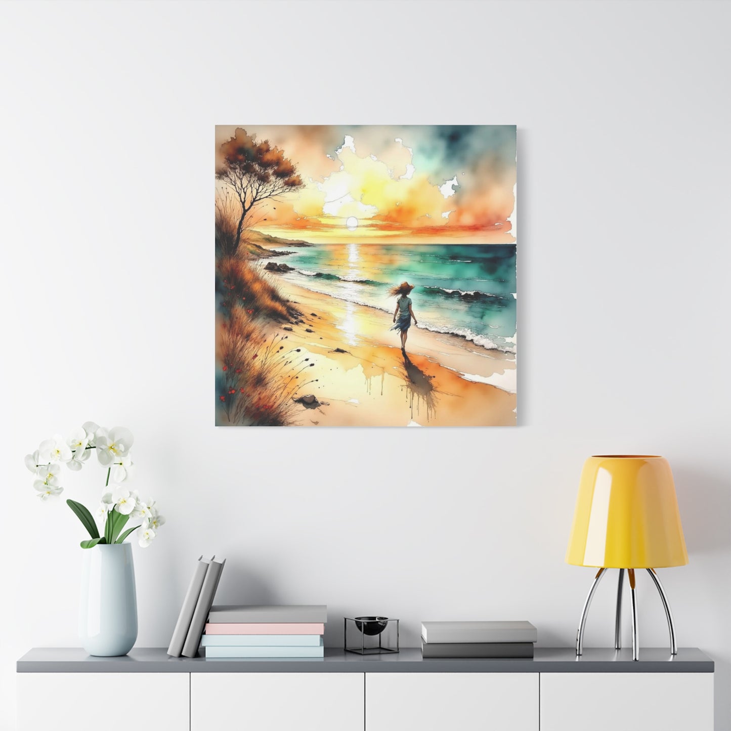 Girl on the Beach Abstract Art
