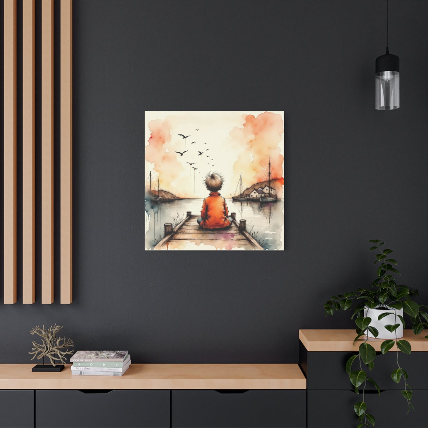 Little Boy on the Dock Abstract Art
