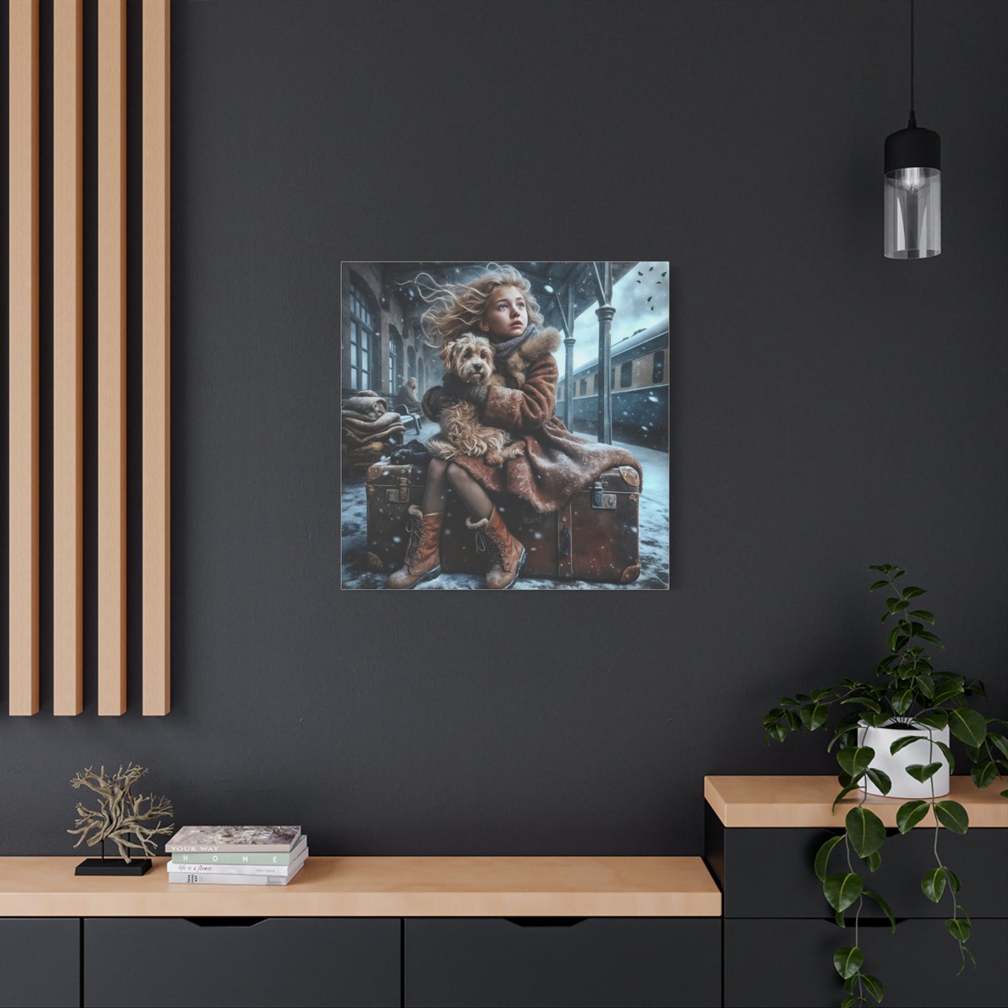 A Girl and Her Dog Art