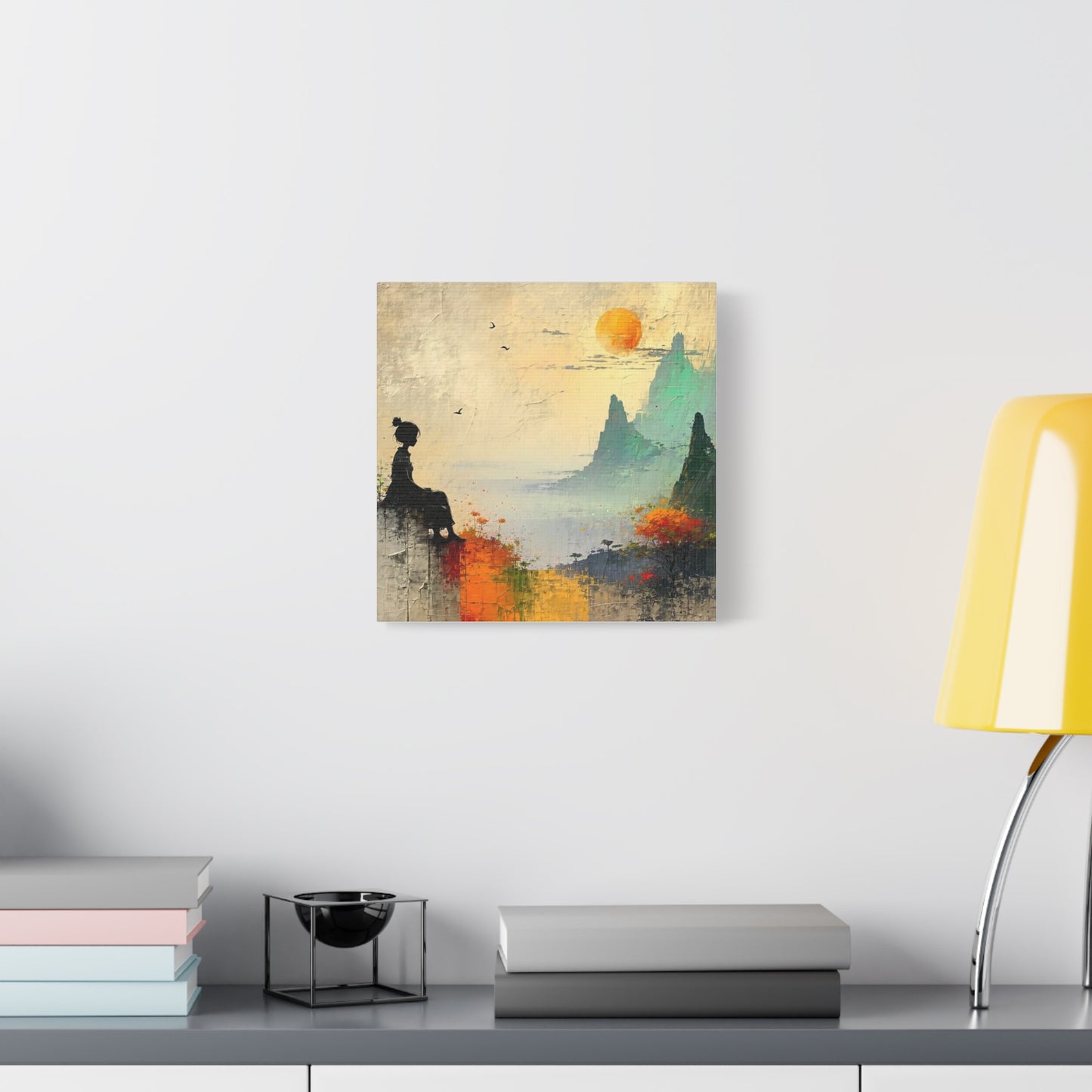 Girl On a Hill Abstract Art