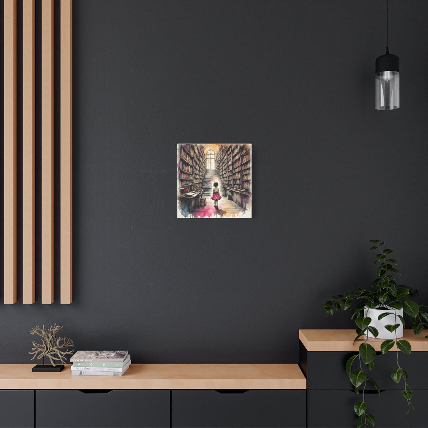 Girl in the Library Abstract Art