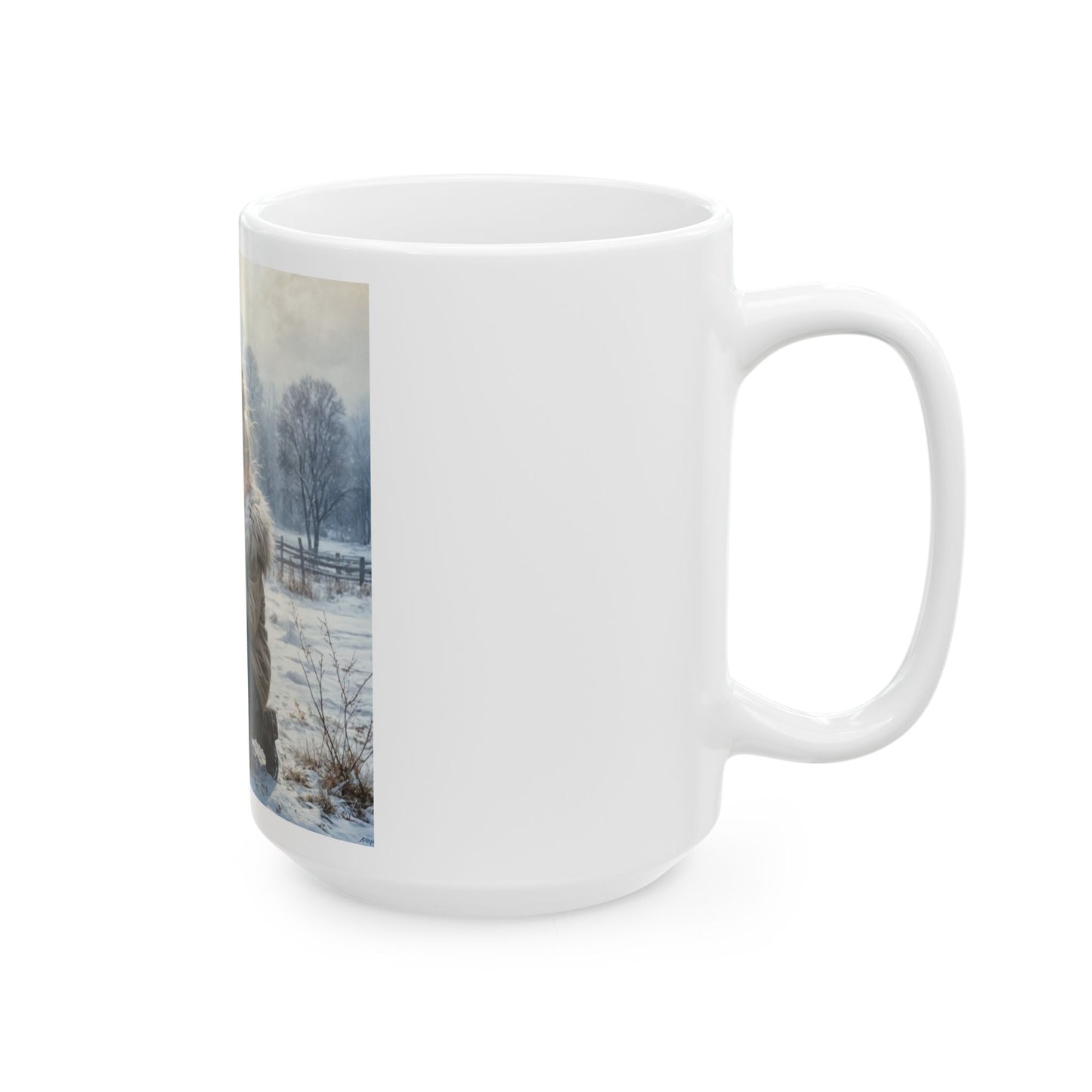 Little Girl w Her Pony Ceramic Mug (11oz, 15oz)