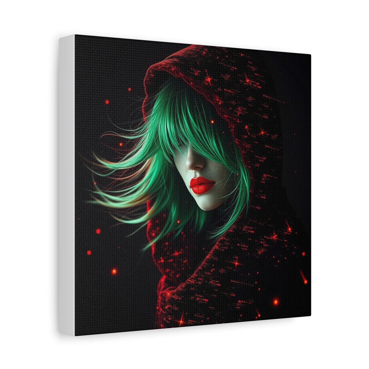 Green Haired Lady Abstract Art