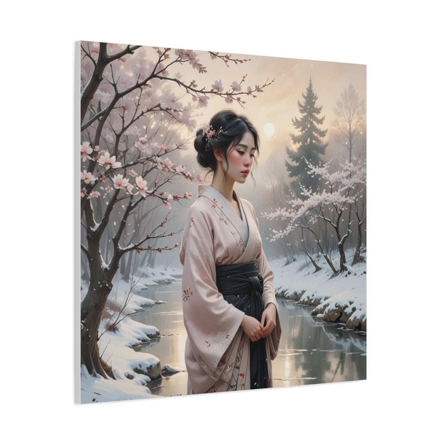Lady in the Snow Asian Abstract Art