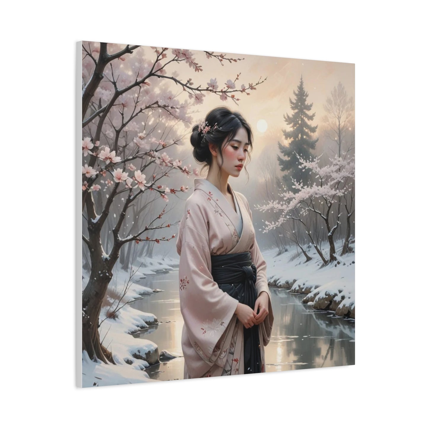 Lady in the Snow Asian Abstract Art