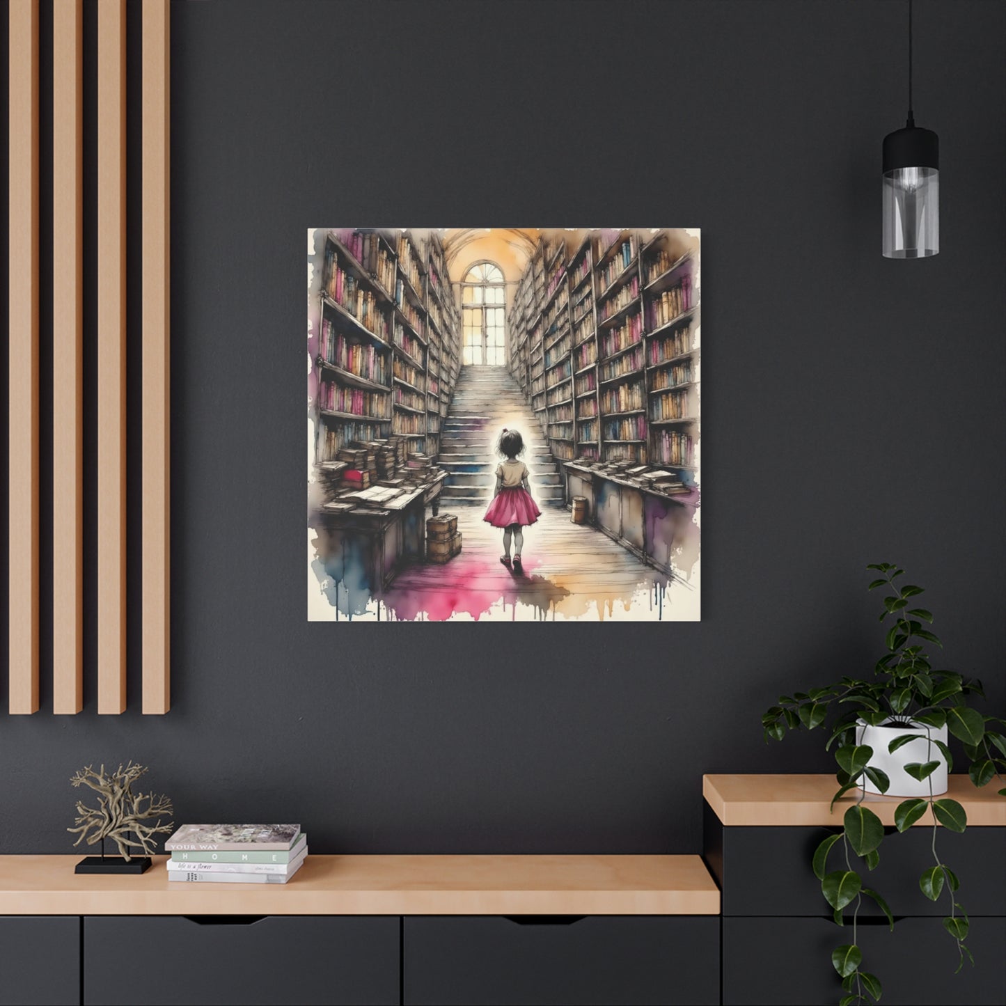 Girl in the Library Abstract Art