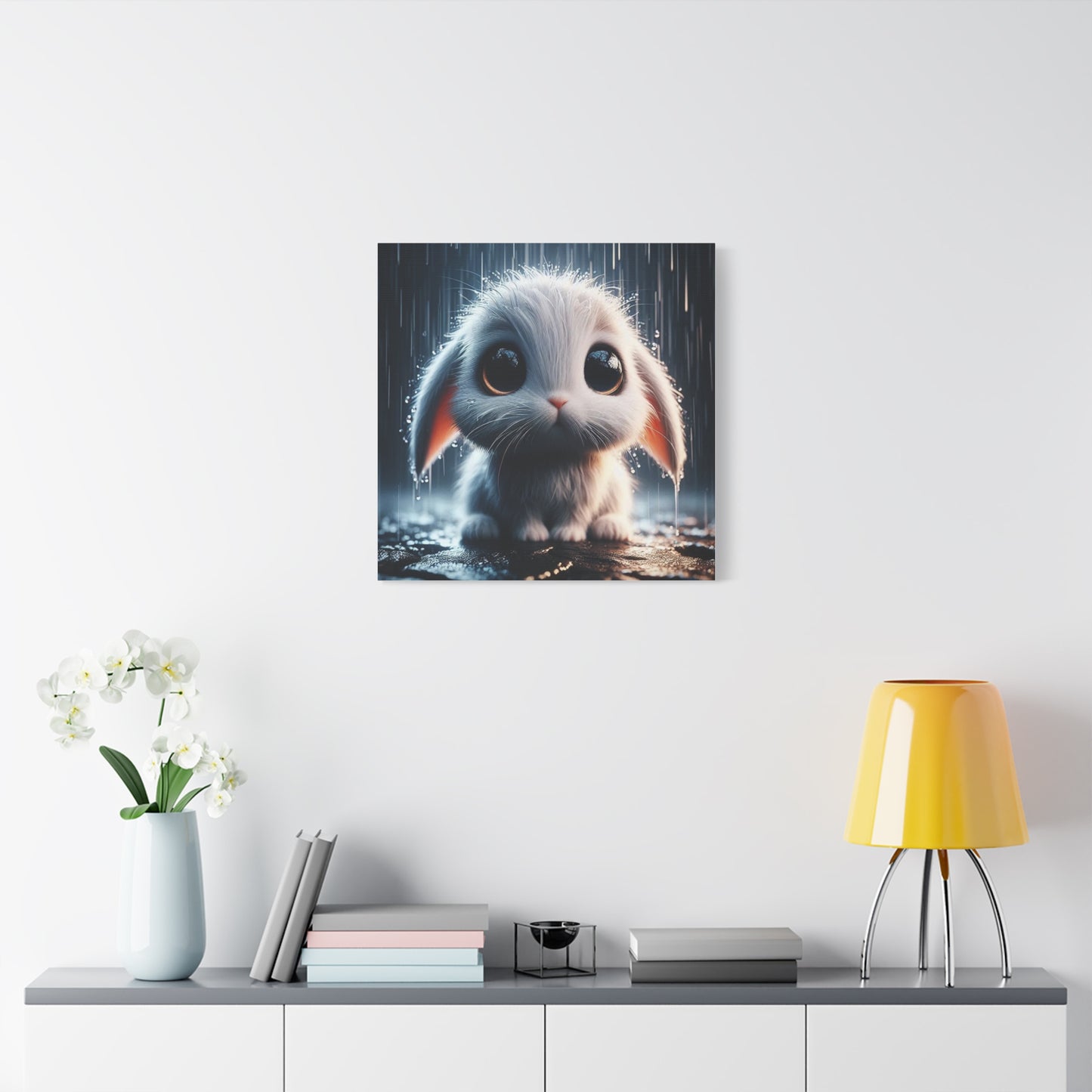 Baby Bunny in the Rain Art