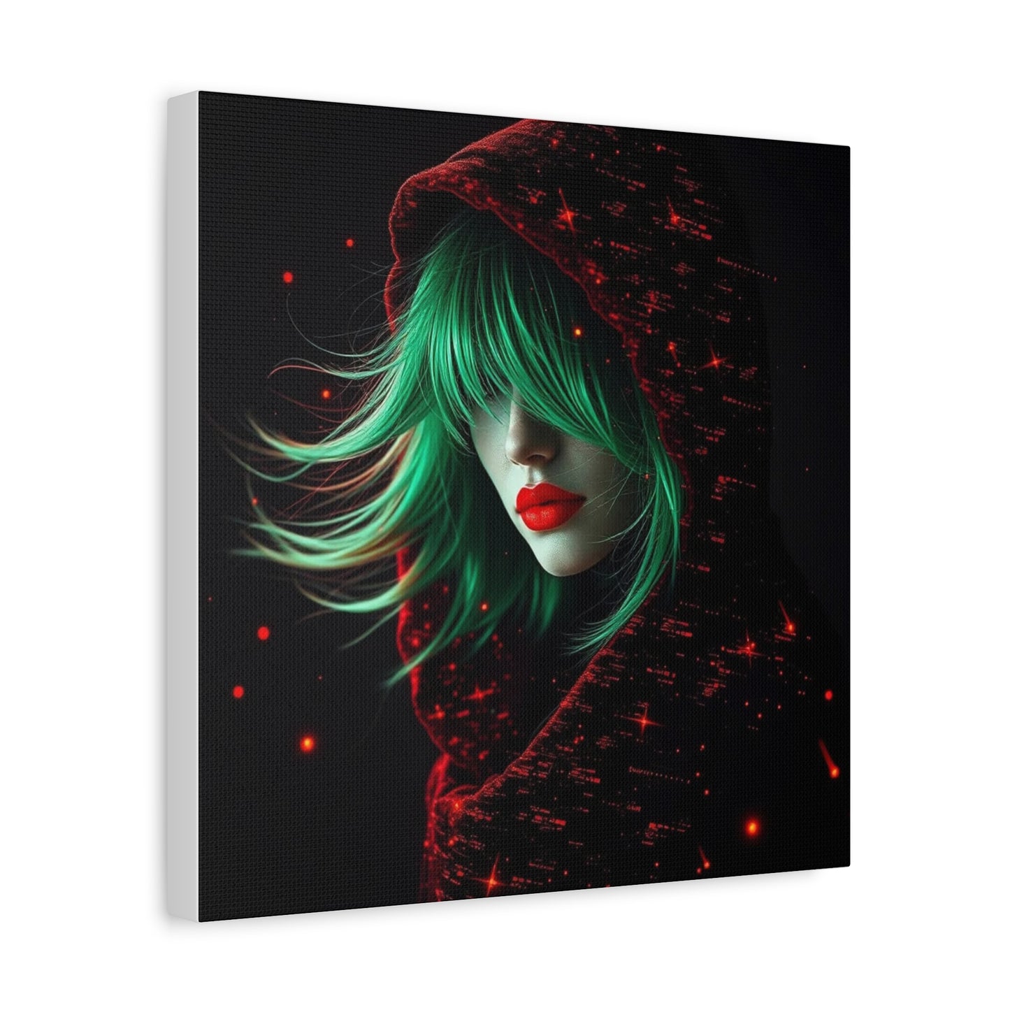 Green Haired Lady Abstract Art