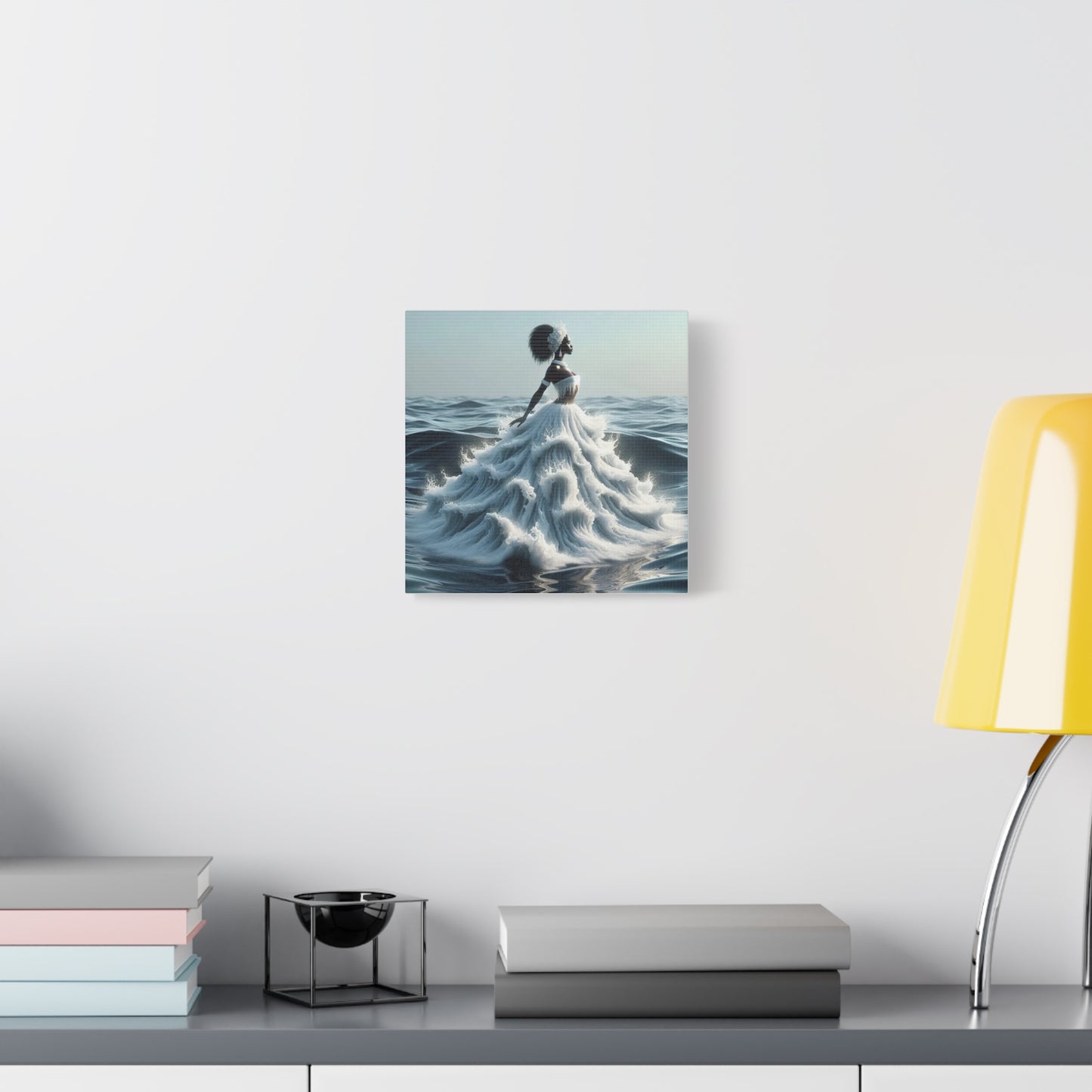 Beautiful Black Woman w Water Dress Canvas Art