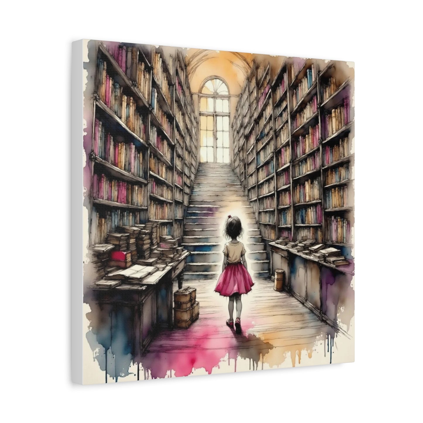 Girl in the Library Abstract Art