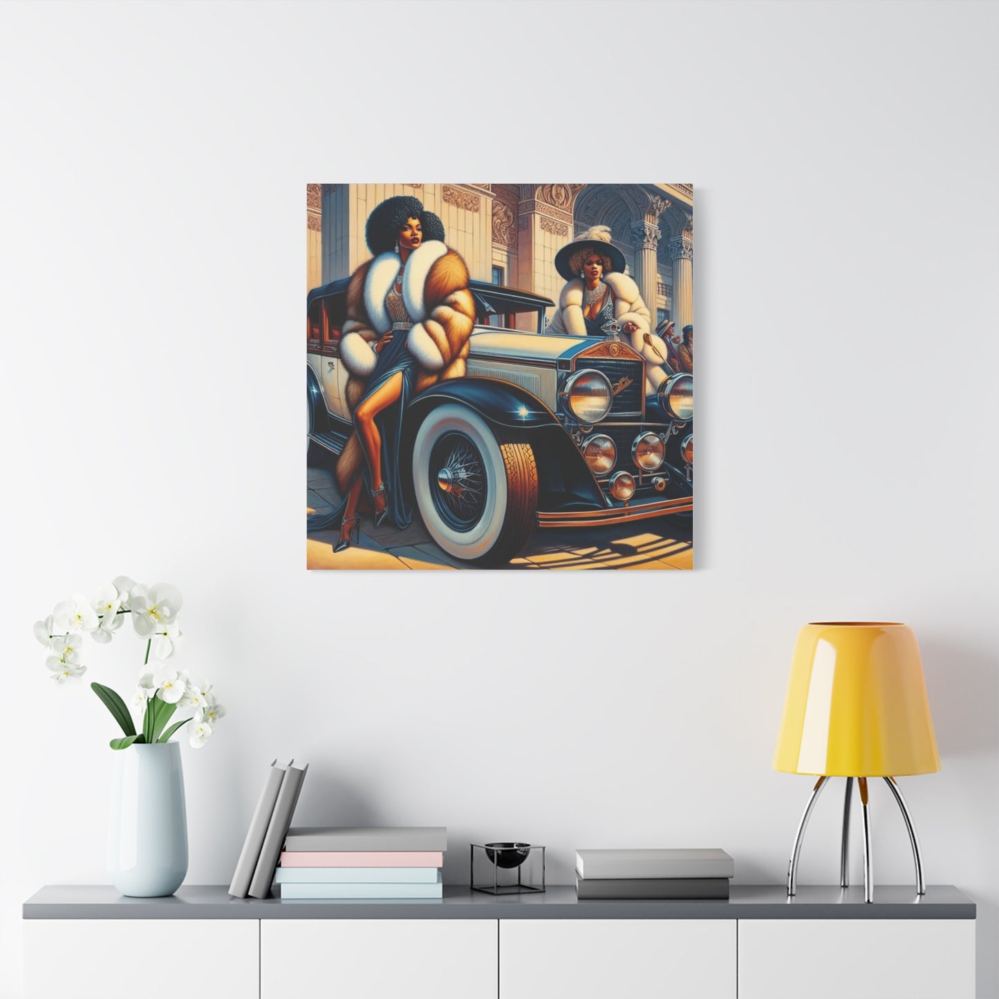 Beautiful Woman Old Fashioned Black Canvas Art
