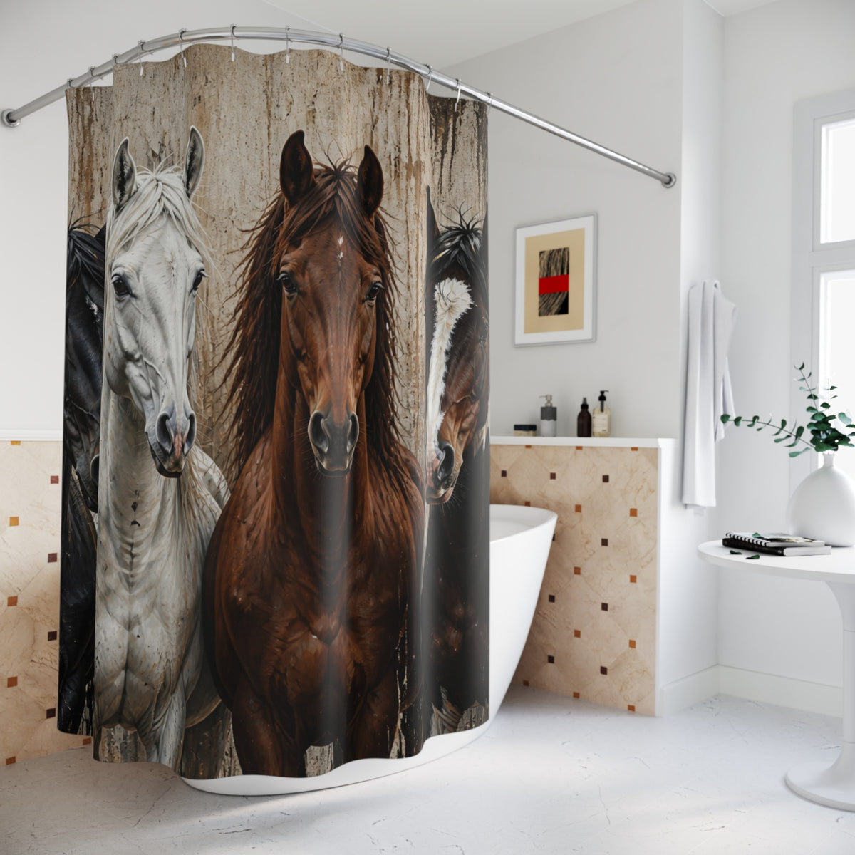 Wild Horse Herd Rustic Shower Curtain