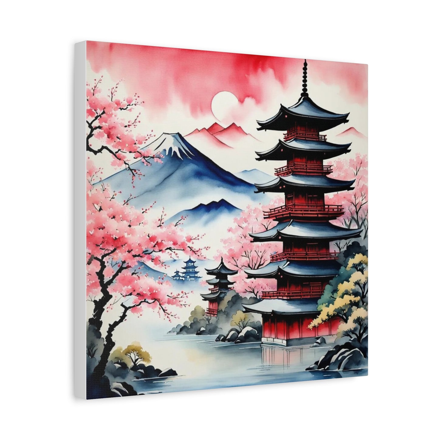 Sunset over the Mountains Asian Abstract Art