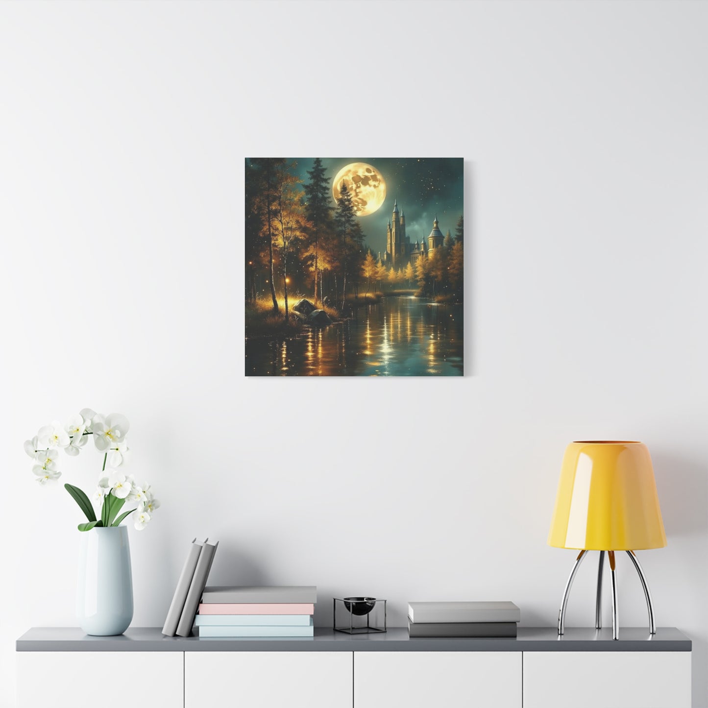 Canvas Print - Moon Over the Castle Wall Art
