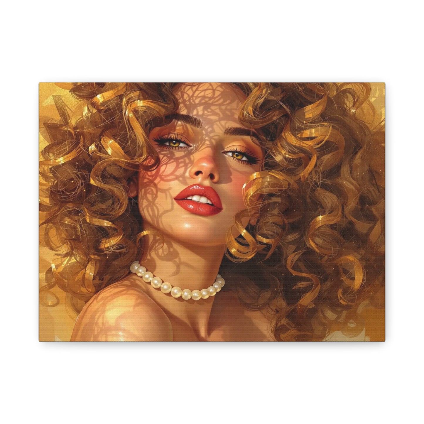 Canvas Print - Blonde Woman With Pearls