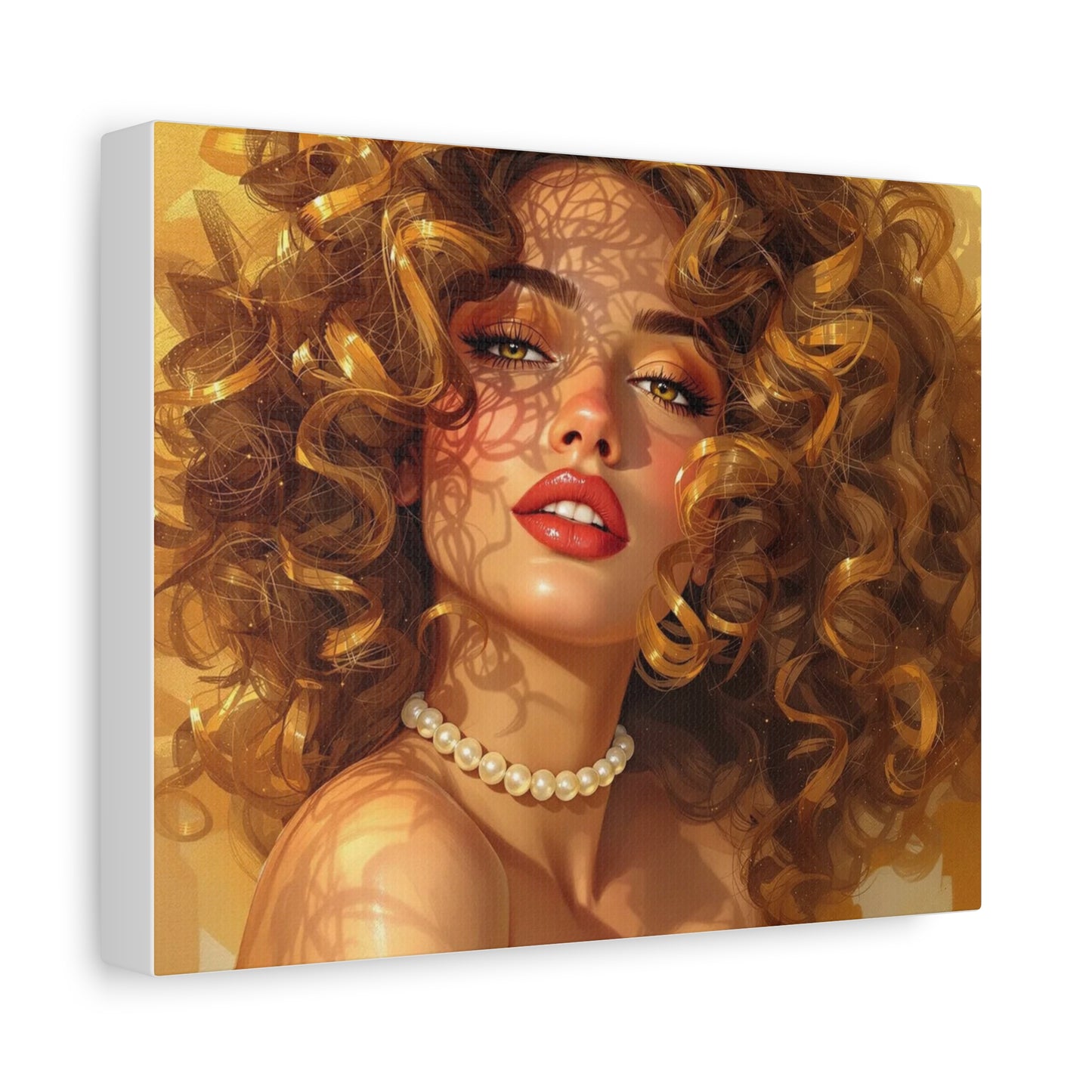 Canvas Print - Blonde Woman With Pearls