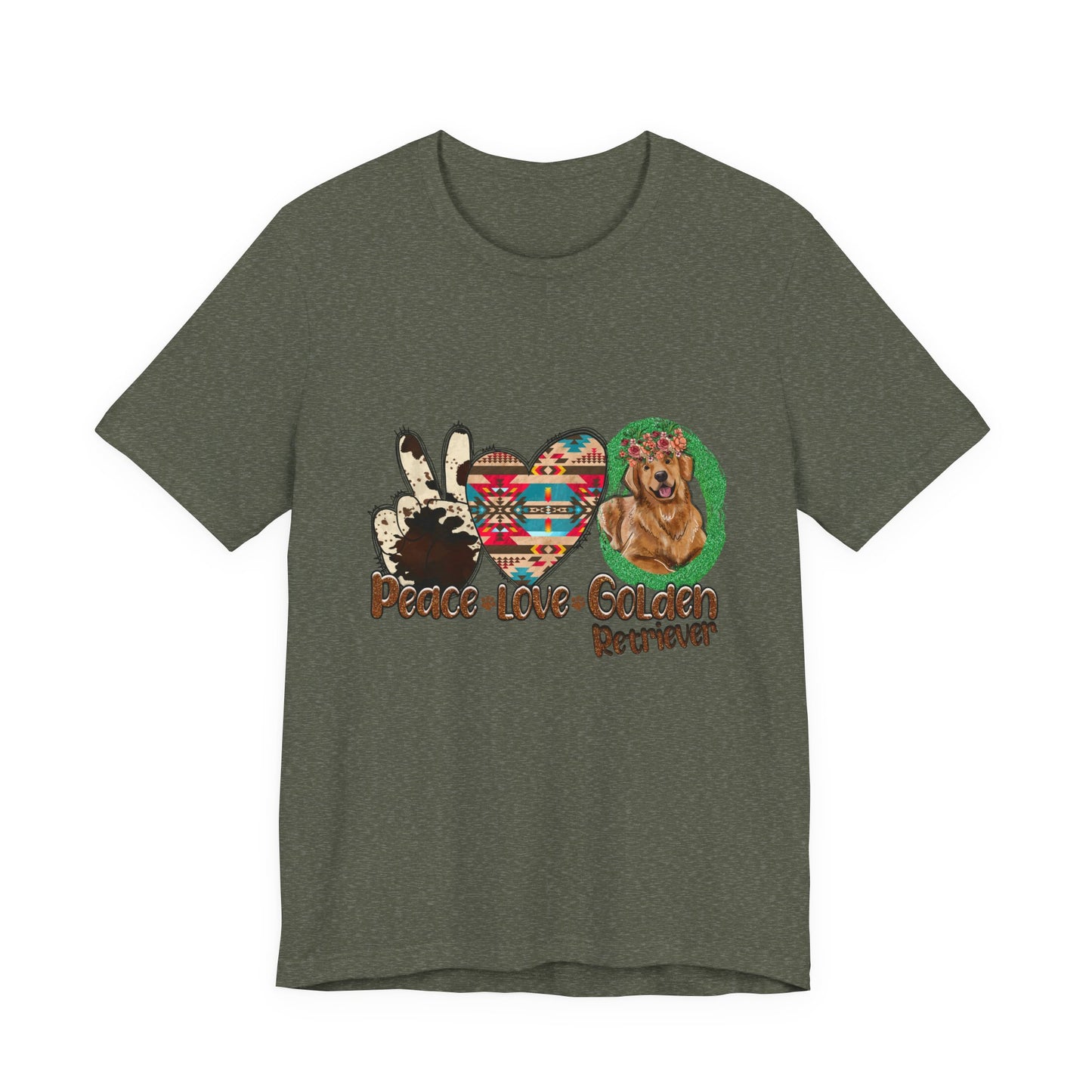Peace, Love Golden Retriever T-Shirt