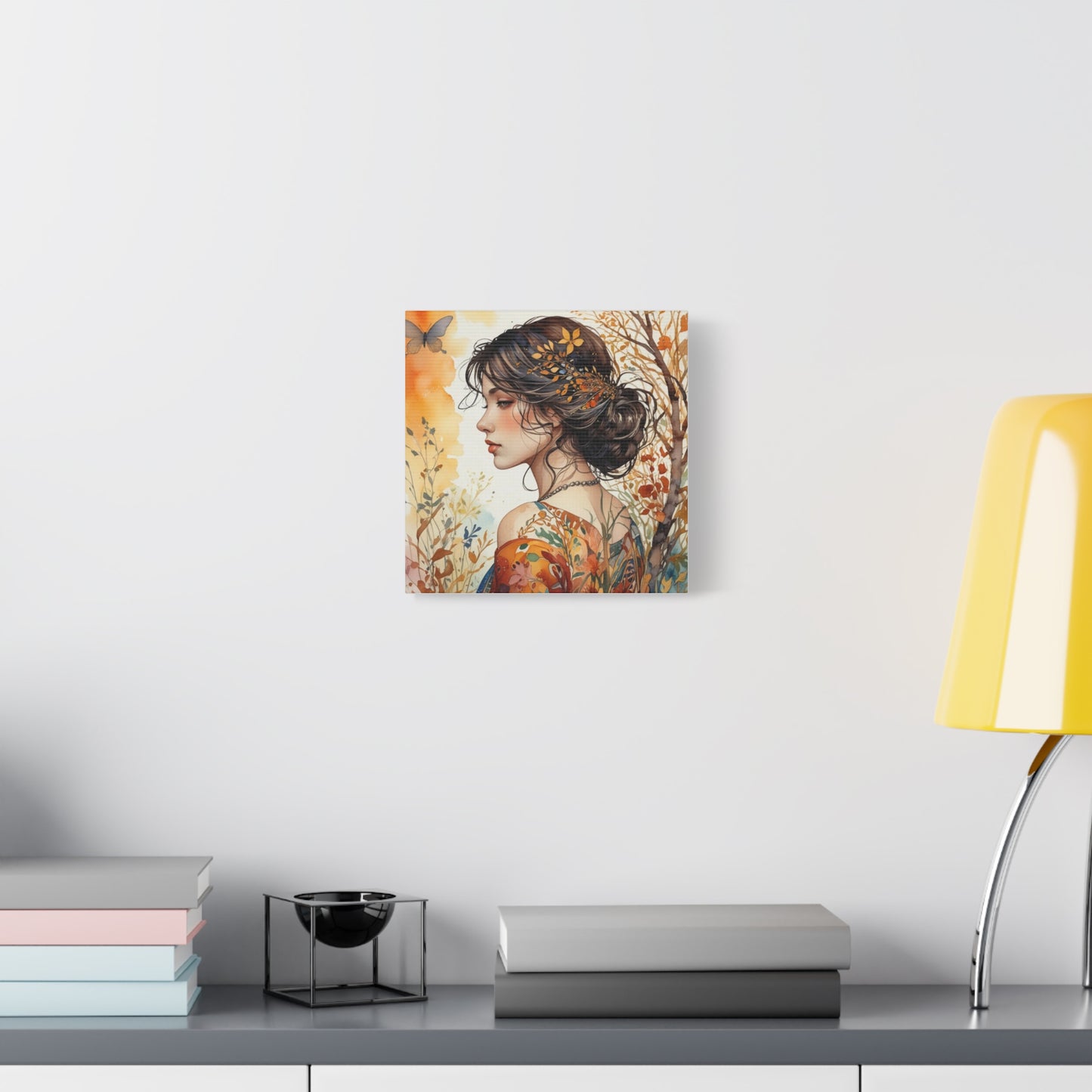Girl with Leaves in Her Hair Abstract Art