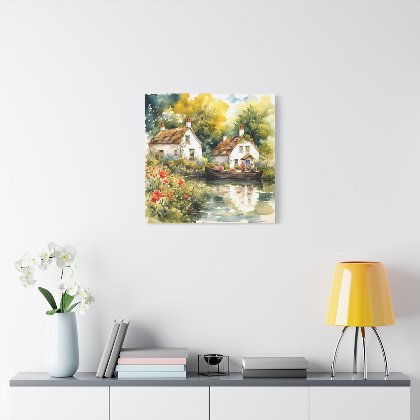 Life on the Lake with Flowers Art