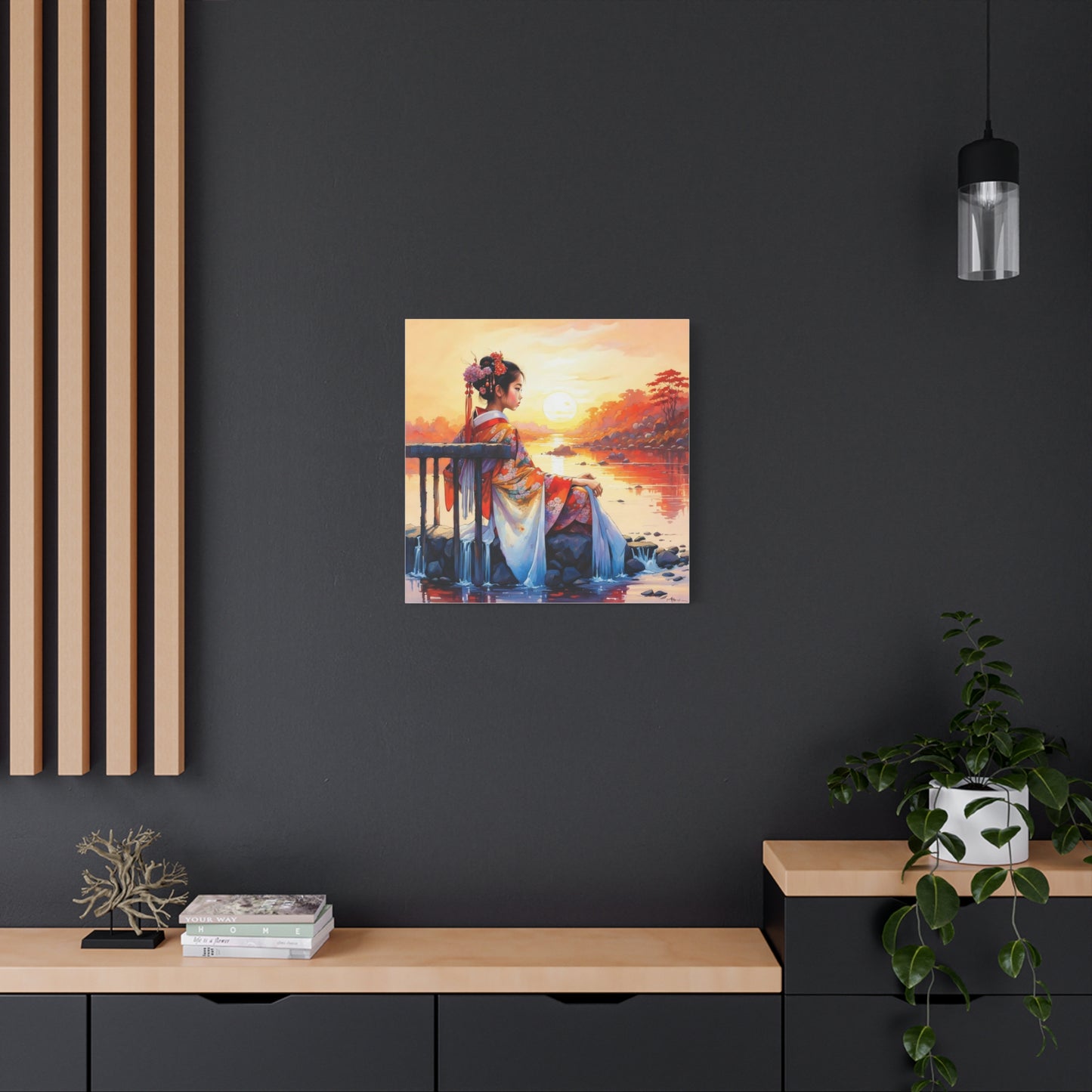 Girl by the Water Asian Abstract Art